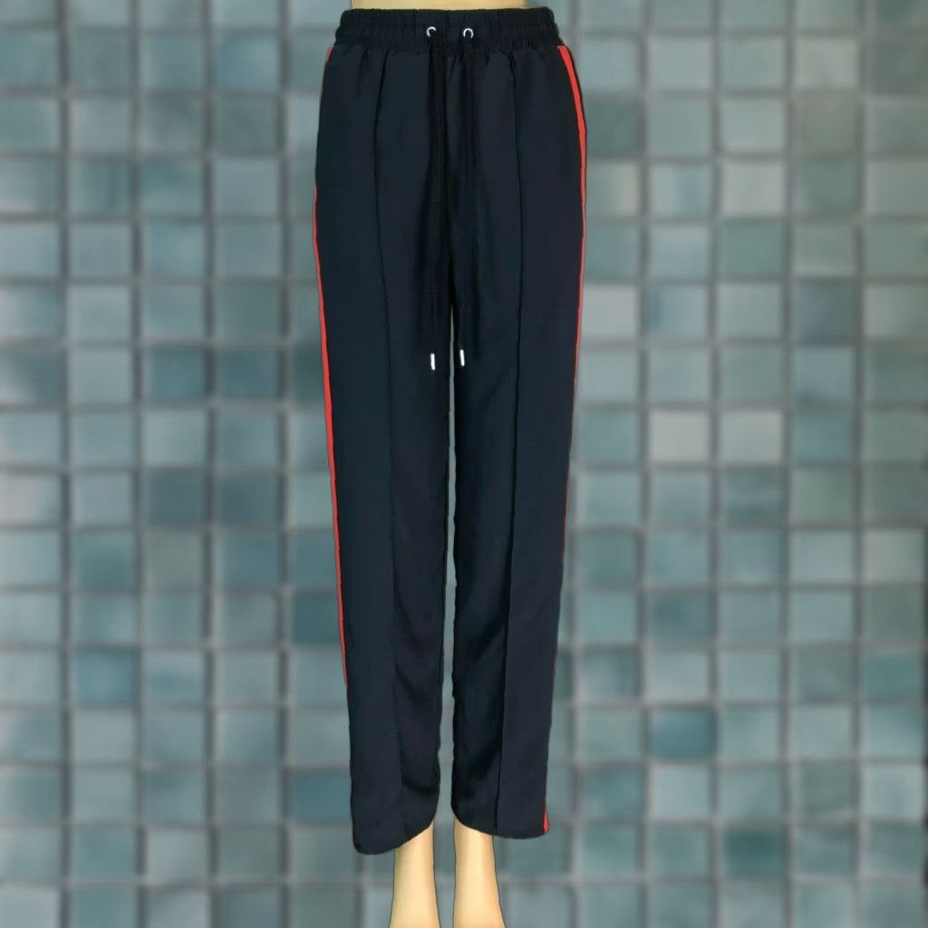 H&M H&M Wide Leg Track Pants Womens Size 4 28x28 Navy Stripe Athletic Adult Women Size 27" / US 4 / IT 40 - 1 Thumbnail