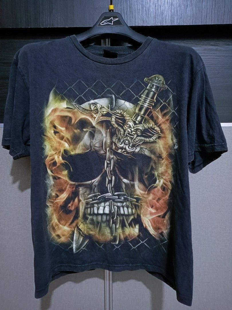 Public Enemy × Rap Tees × Vintage Flame skull public enemy shirt Size US L / EU 52-54 / 3 - 1 Thumbnail
