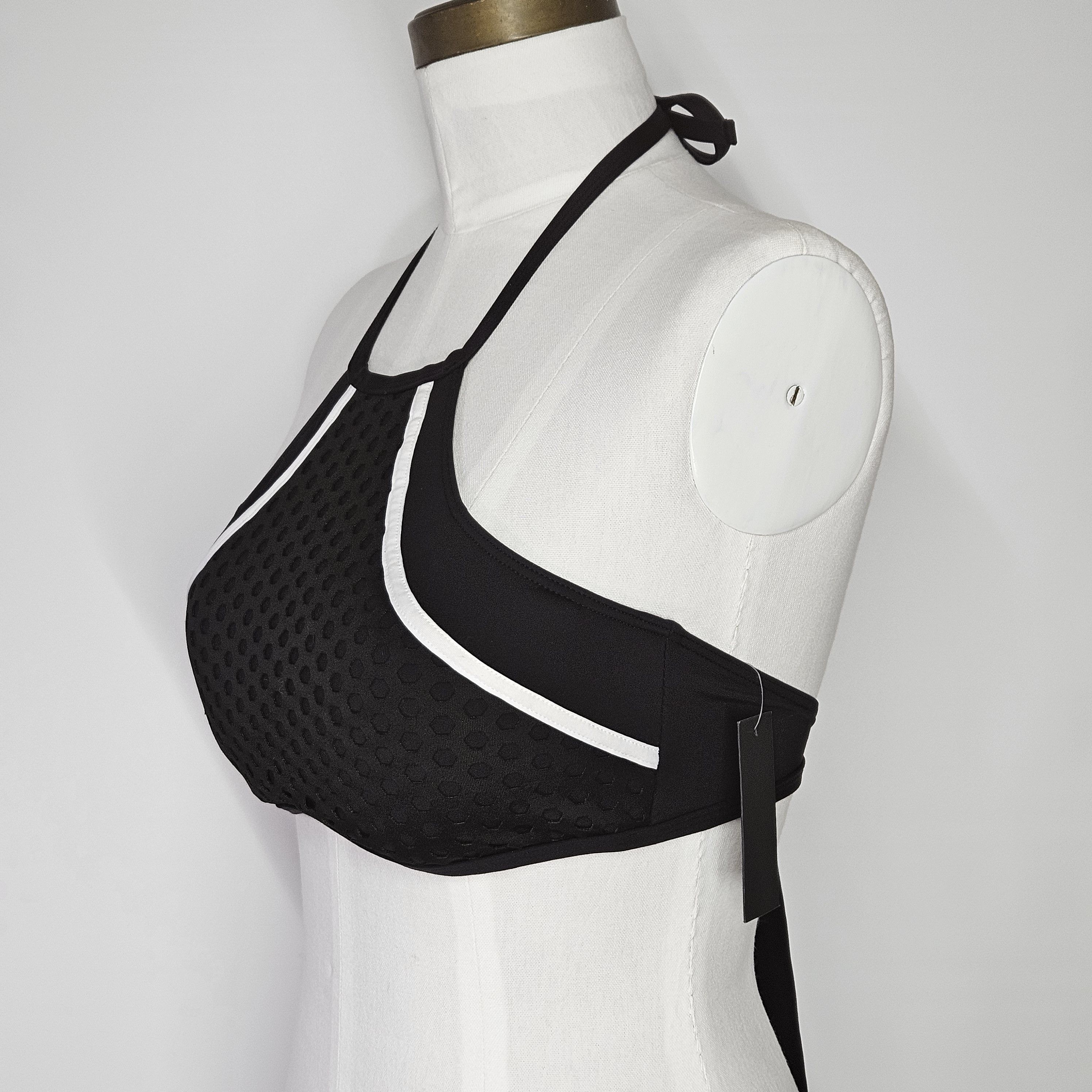 Kenneth Cole Kenneth Cole Size L Bikini Halter Top Black Laser Cut Perfor Size L / US 10 / IT 46 - 3 Thumbnail