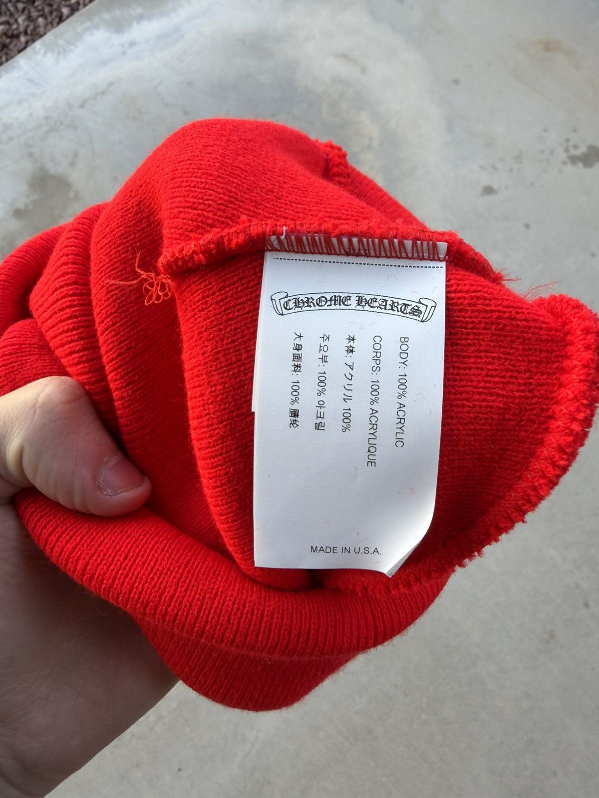 Chrome Hearts Chrome Hearts Red Beanie Cross Logo Embroidery Size ONE SIZE - 4 Thumbnail