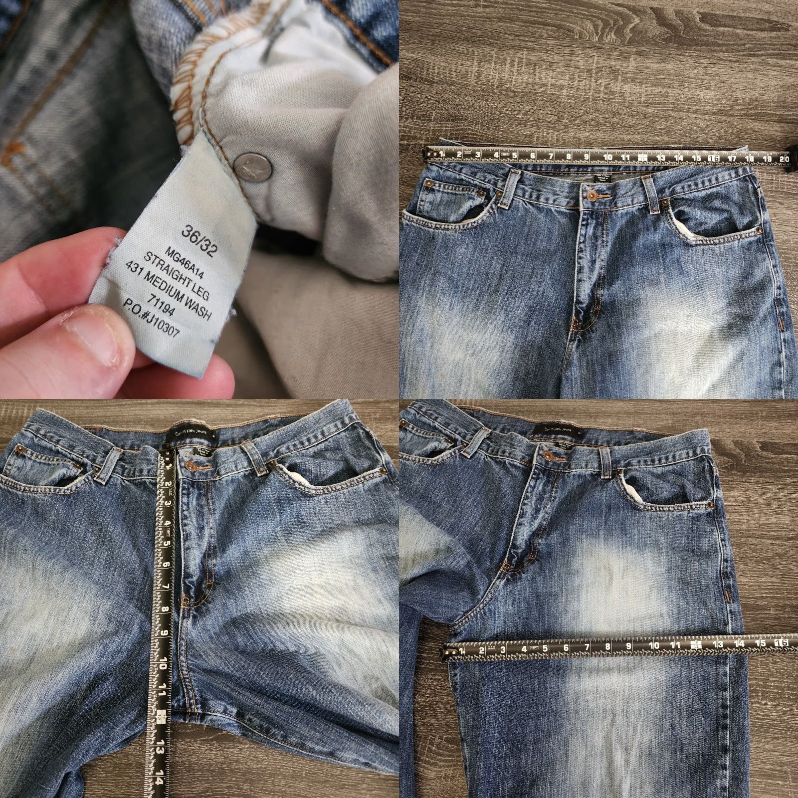 Calvin Klein VINTAGE Calvin Klein Baggy Jeans Mens 36x32 Blue Fade Grunge Skater Grunge Jeans Mens Blue Fade 90s Size US 36 / EU 52 - 8 Thumbnail