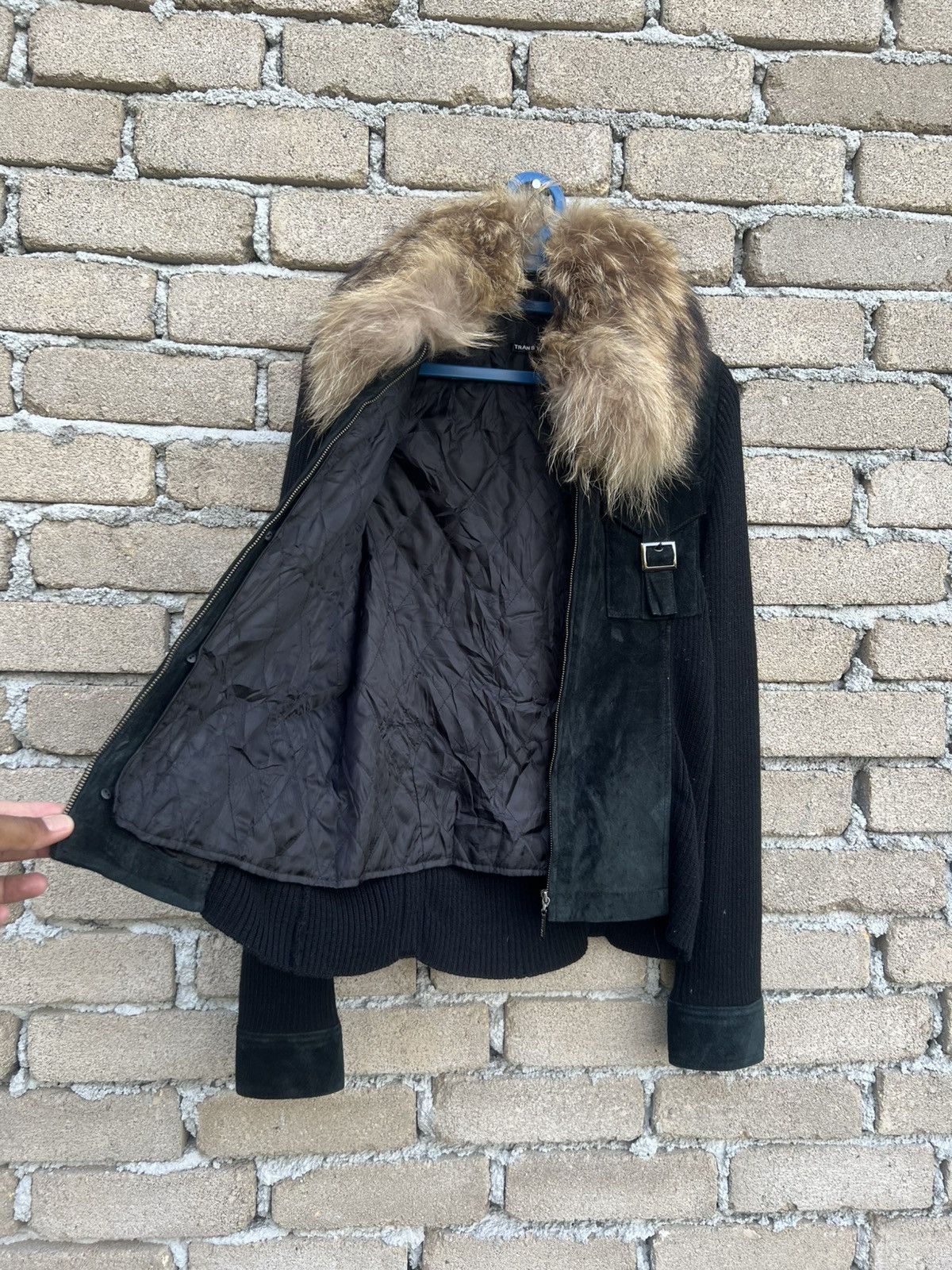 Japanese Brand Transwork Fur Collar Hybrid Cotton Leather Jacket Size S / US 4 / IT 40 - 6 Thumbnail