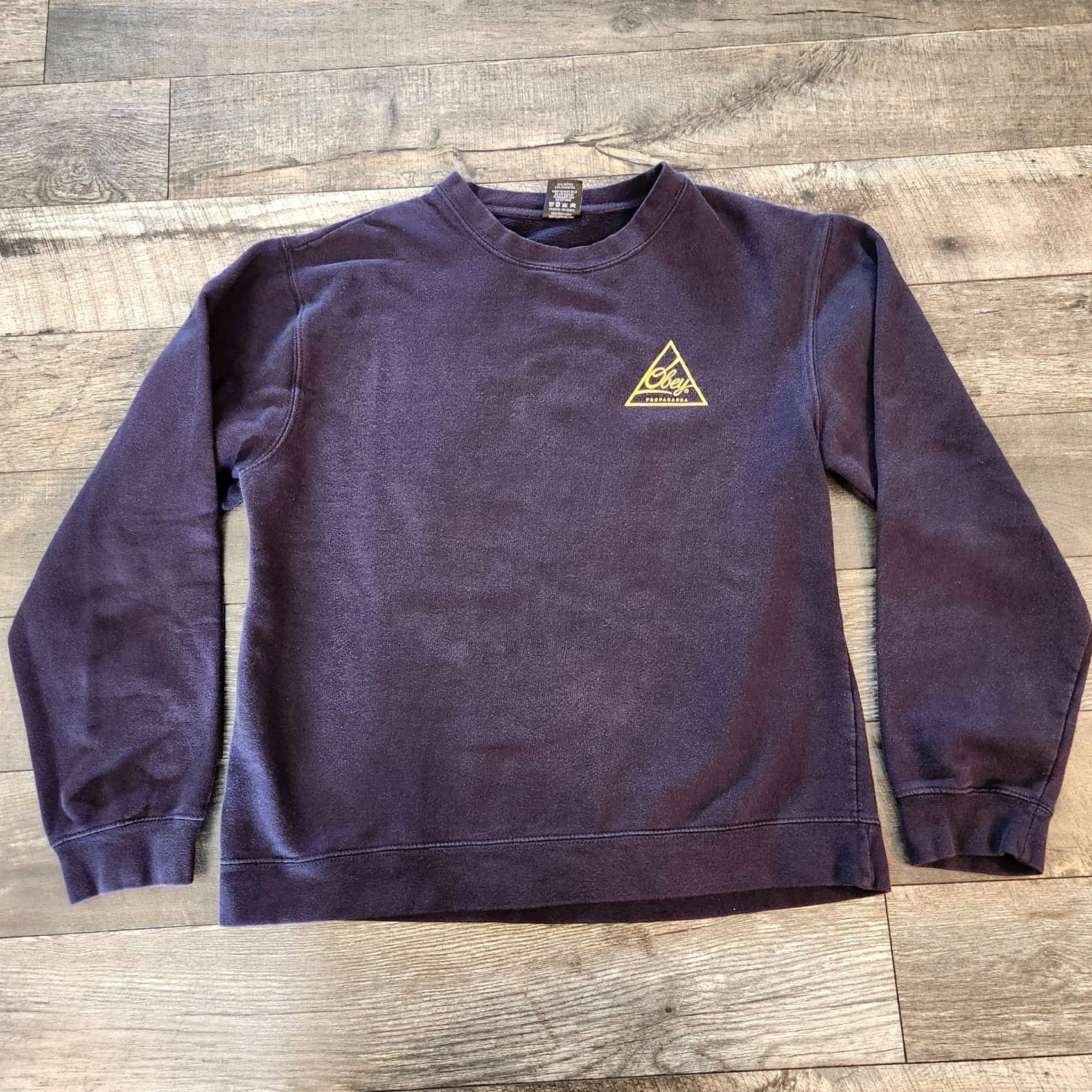 Obey VINTAGE Obey Propaganda Sweatshirt Navy Blue Double Sided Crewneck Skater M Men Size US M / EU 48-50 / 2 - 3 Thumbnail
