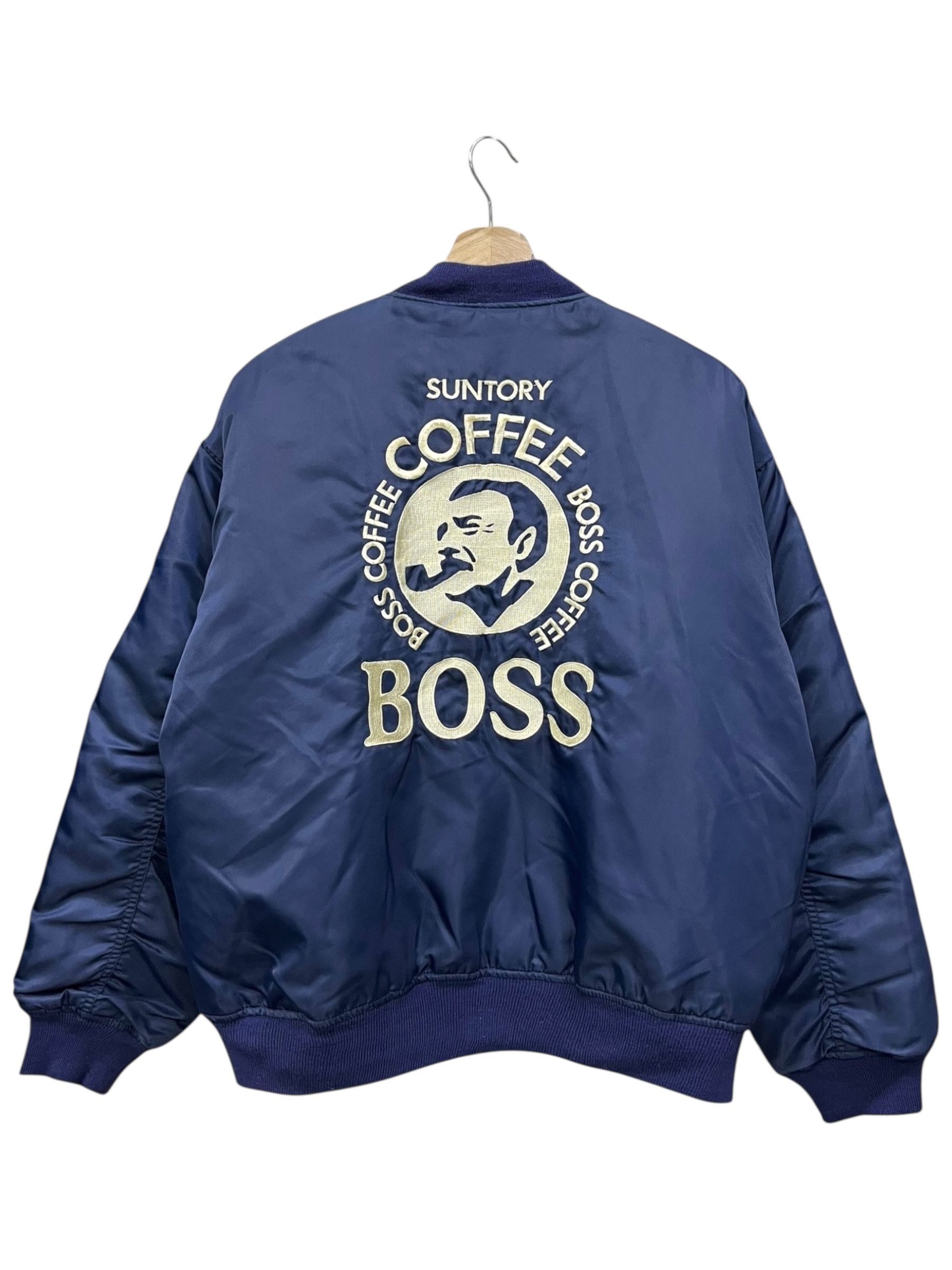 Mr. Gentleman 💥Vintage SUNTORY BOSS COFFEE Japan MA-1 Bomber Jacket Size US L / EU 52-54 / 3 - 1 Thumbnail