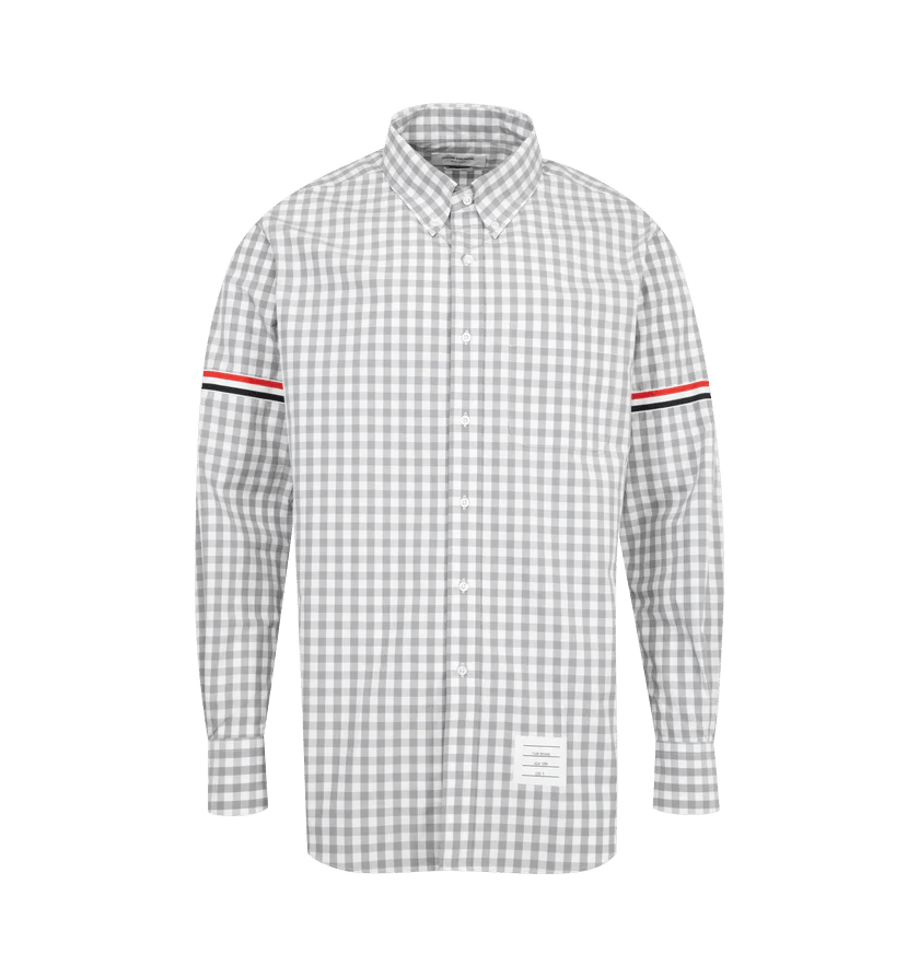 Thom Browne o1h1sh11225 Gingham Check Armband Shirt in Med Grey Size US XXL / EU 58 / 5 - 1 Thumbnail