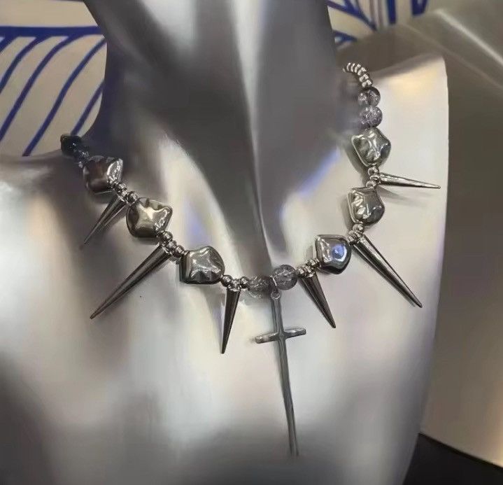 Jewelry Cross Linked Chain Punk Gothic Necklace Size ONE SIZE - 1 Thumbnail