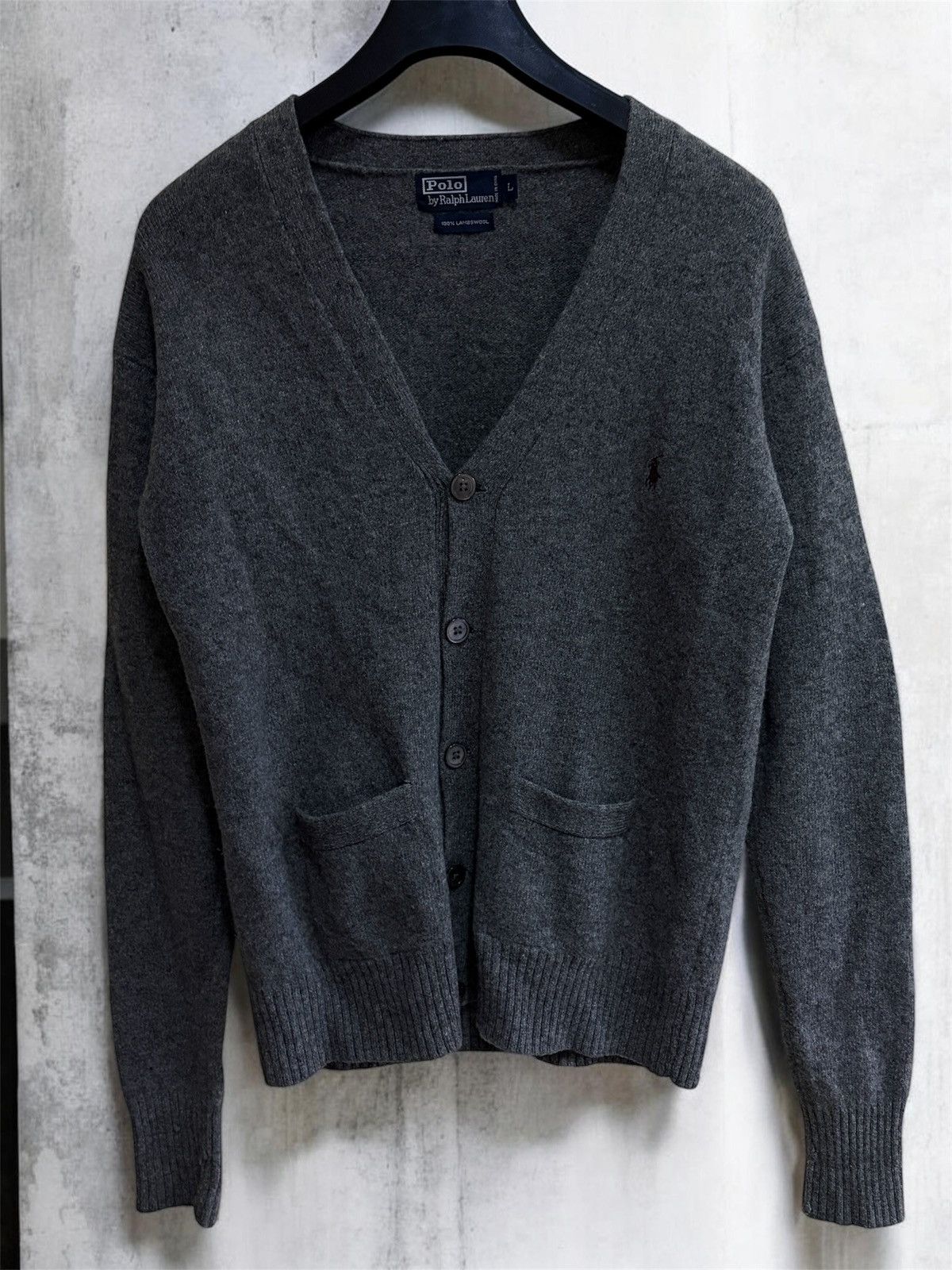 Polo Ralph Lauren Polo Ralph Lauren Grey 100% Lambswool Cardigan Sweater L Size US L / EU 52-54 / 3 - 1 Thumbnail