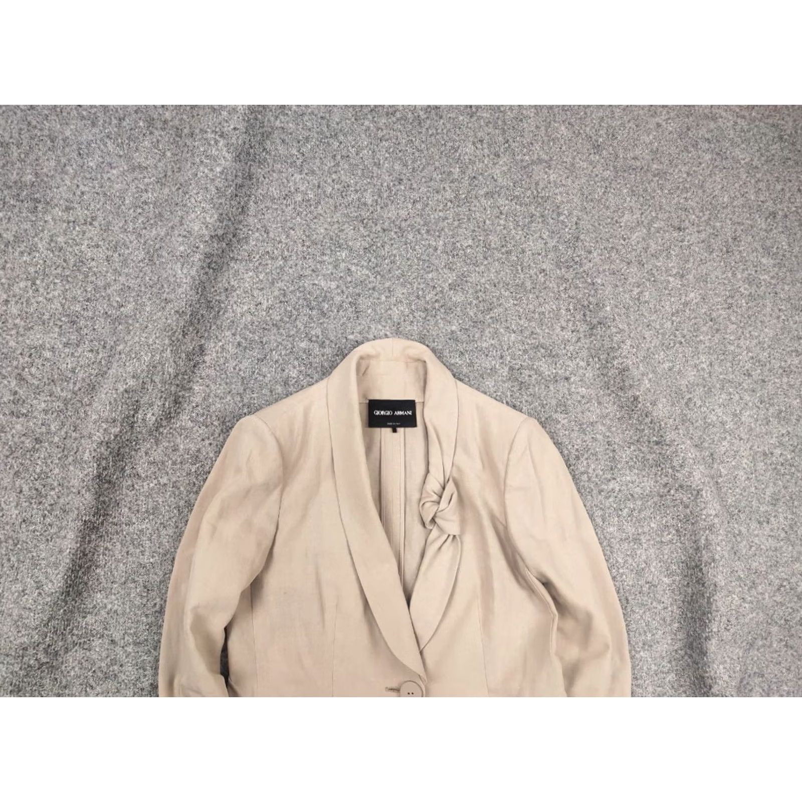 Giorgio Armani Giorgio Armani Blazer Womens Jacket Linen Blend Beige Knot Lapel One-Button Regular 42 Size Size M / US 6-8 / IT 42-44 - 2 Thumbnail