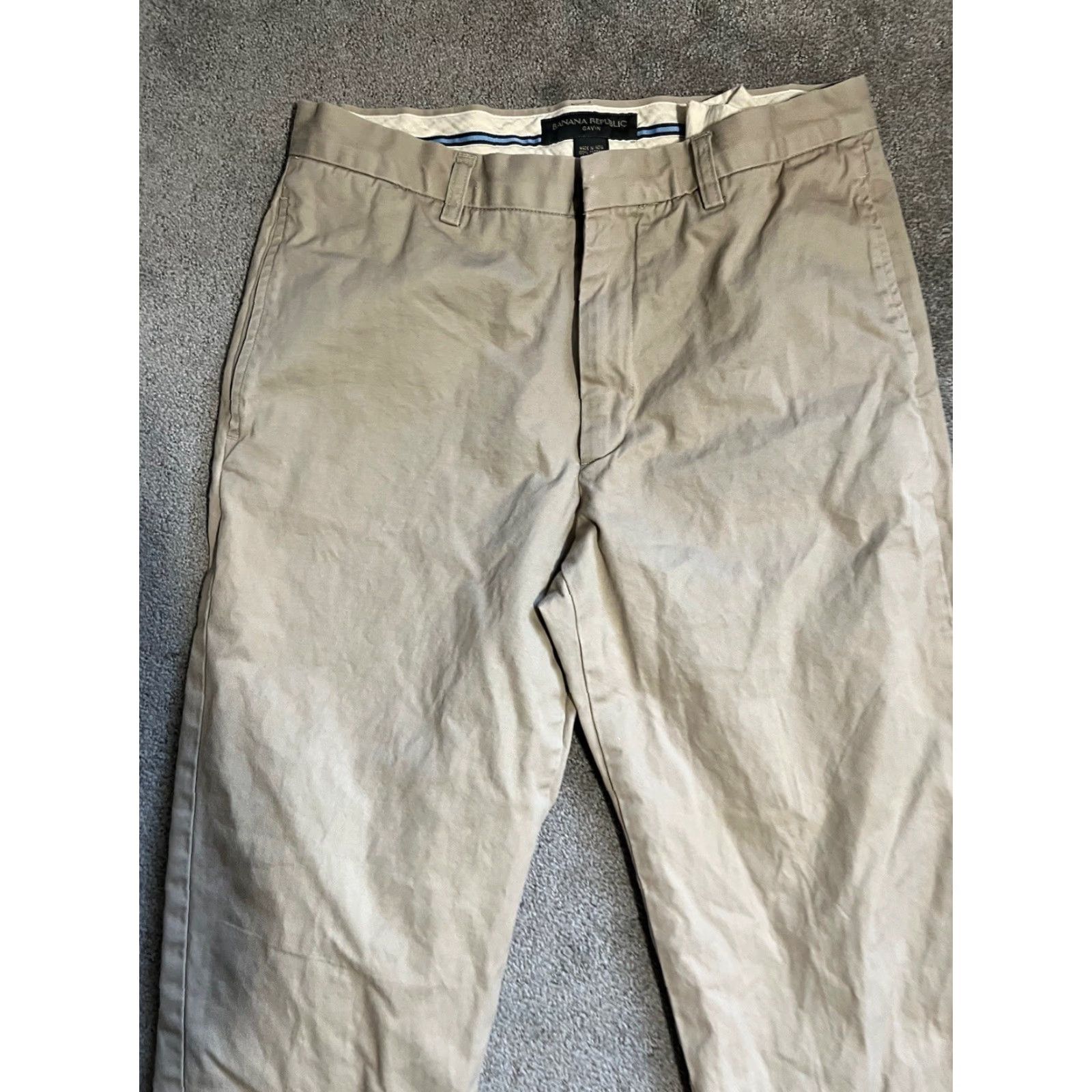 Banana Republic VINTAGE Banana Republic Mens Gavin Chino Pants 32x30 Beige Distressed Size US 32 / EU 48 - 4 Thumbnail