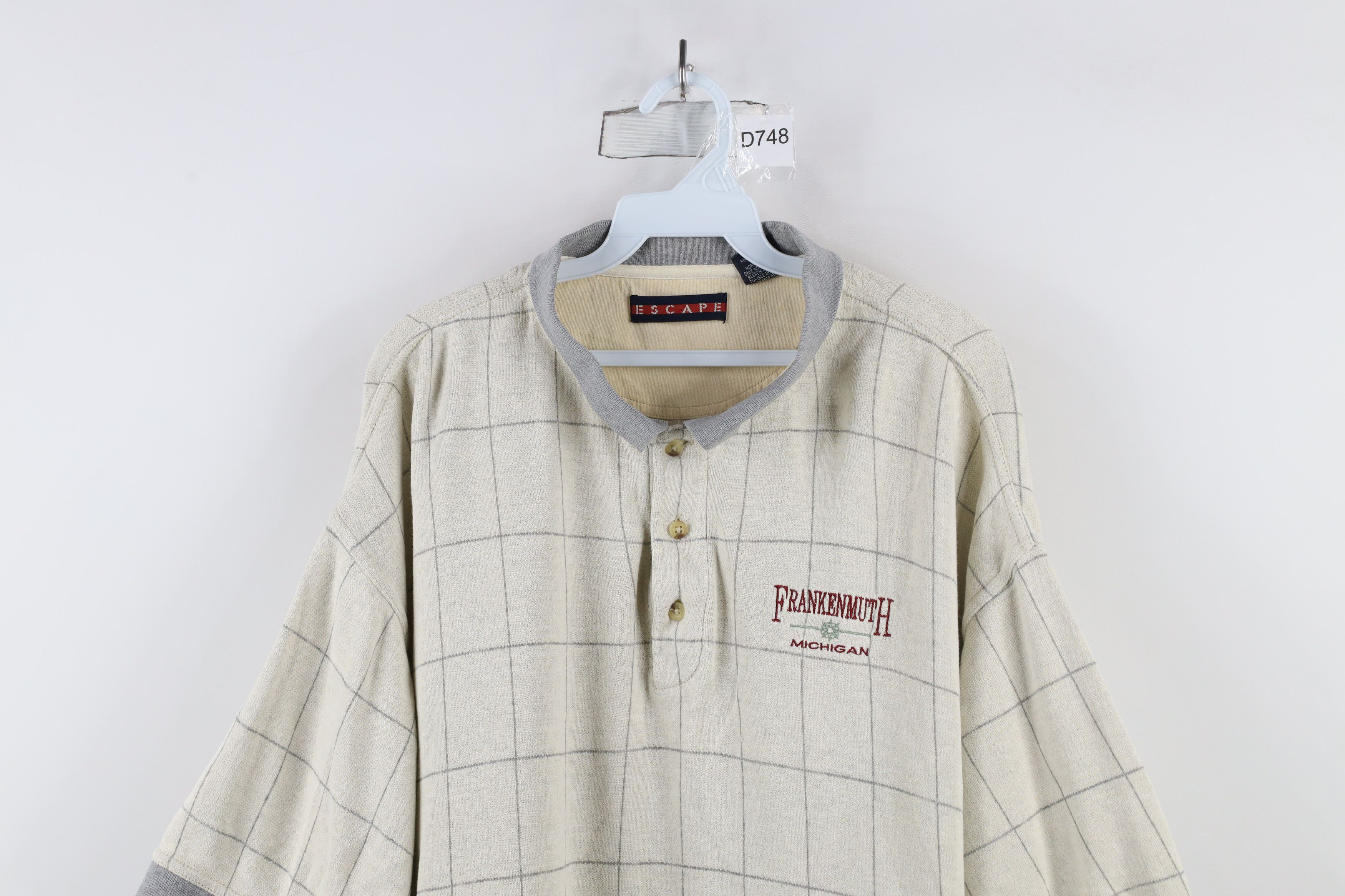 Vintage Vintage 90s Streetwear Frankenmuth Michigan Polo Shirt Beige Size US XL / EU 56 / 4 - 2 Thumbnail