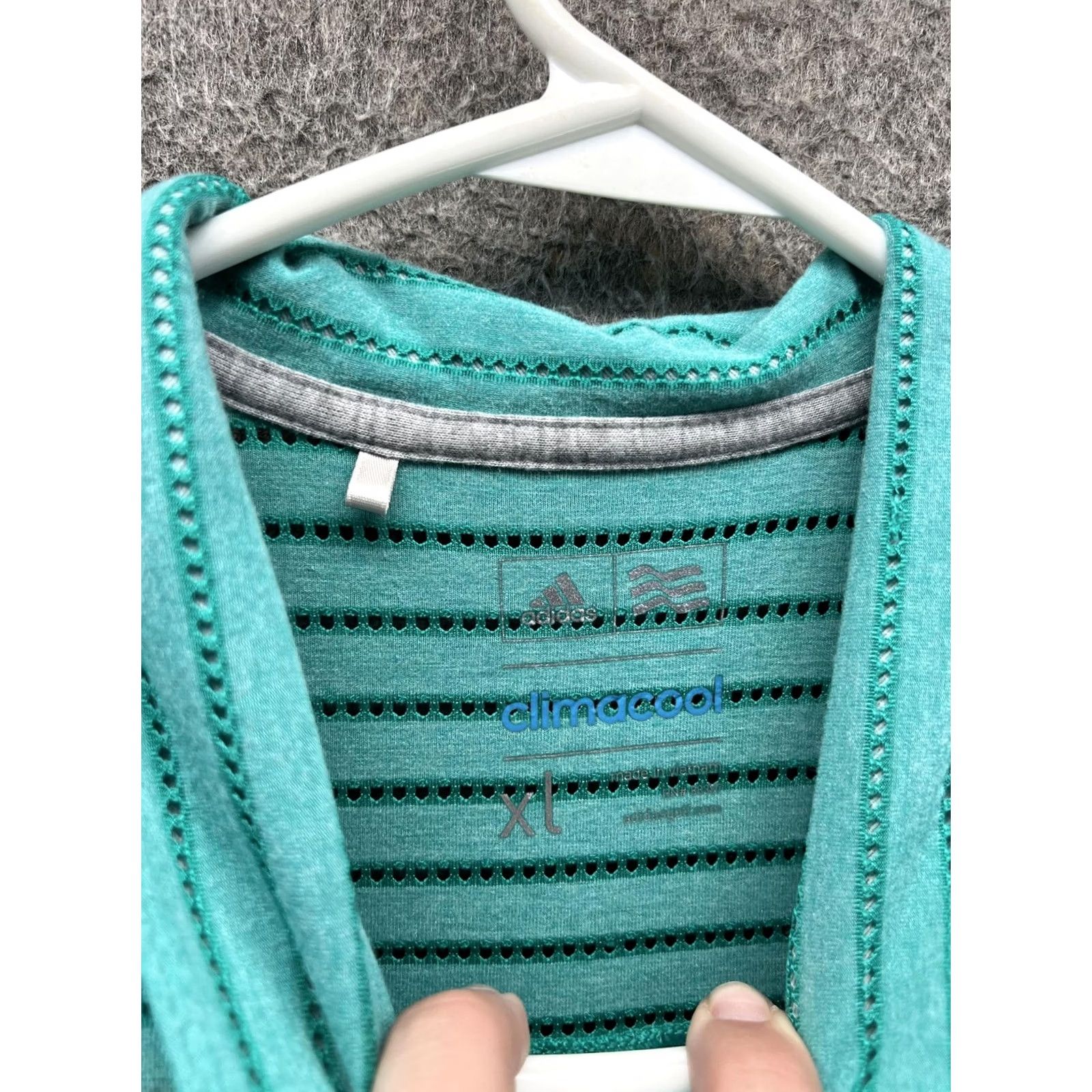 Adidas Adidas Climacool Polo Shirt Womens XL Green Stripe Short Sleeve Knit Golf Lightweight Moisture Wicking Breathable Regular Fit Climacool Logo New Size XL / US 12-14 / IT 48-50 - 5 Thumbnail