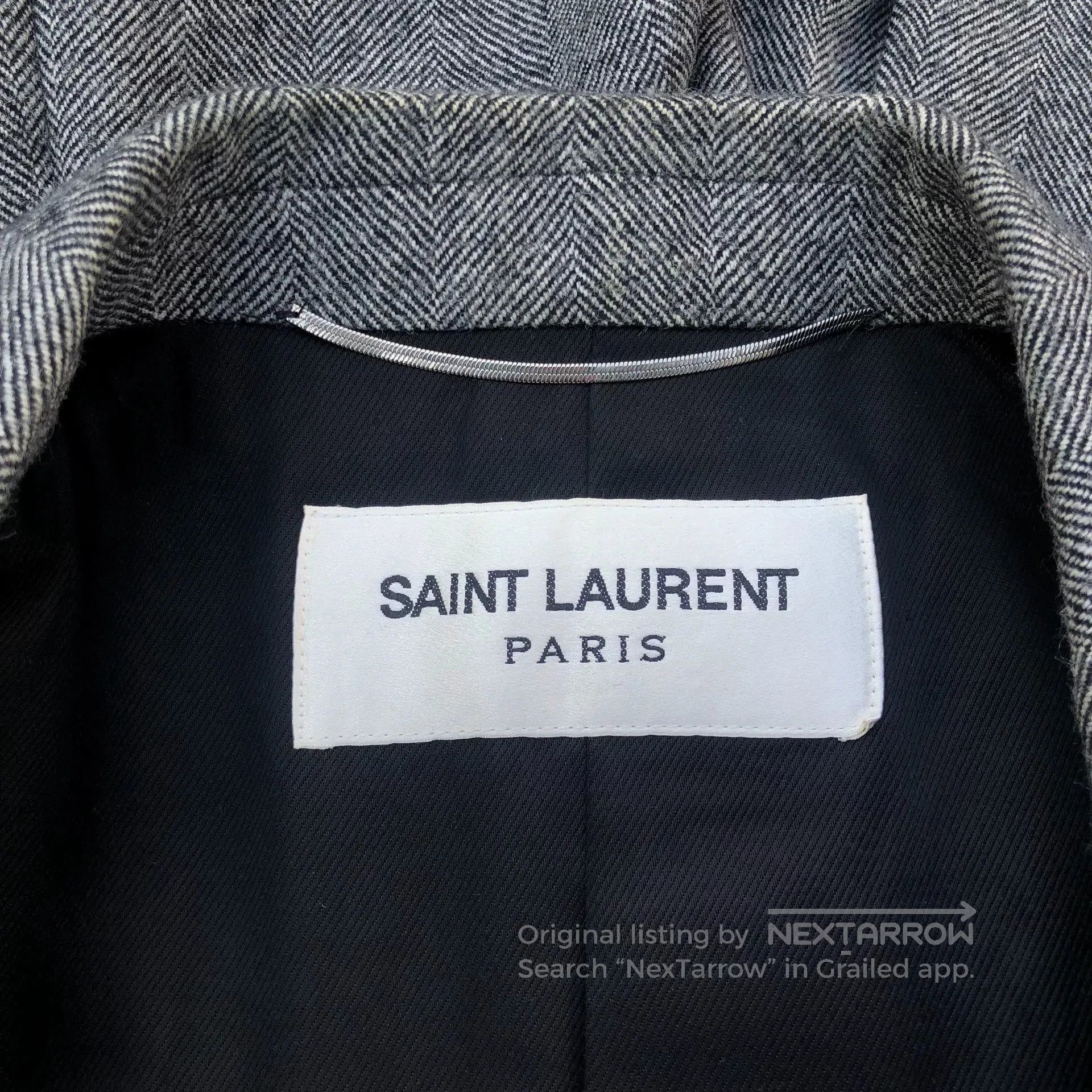 Saint Laurent Paris Saint Laurent 17FW Herringbone Wool Coat. Size US S / EU 44-46 / 1 - 6 Thumbnail