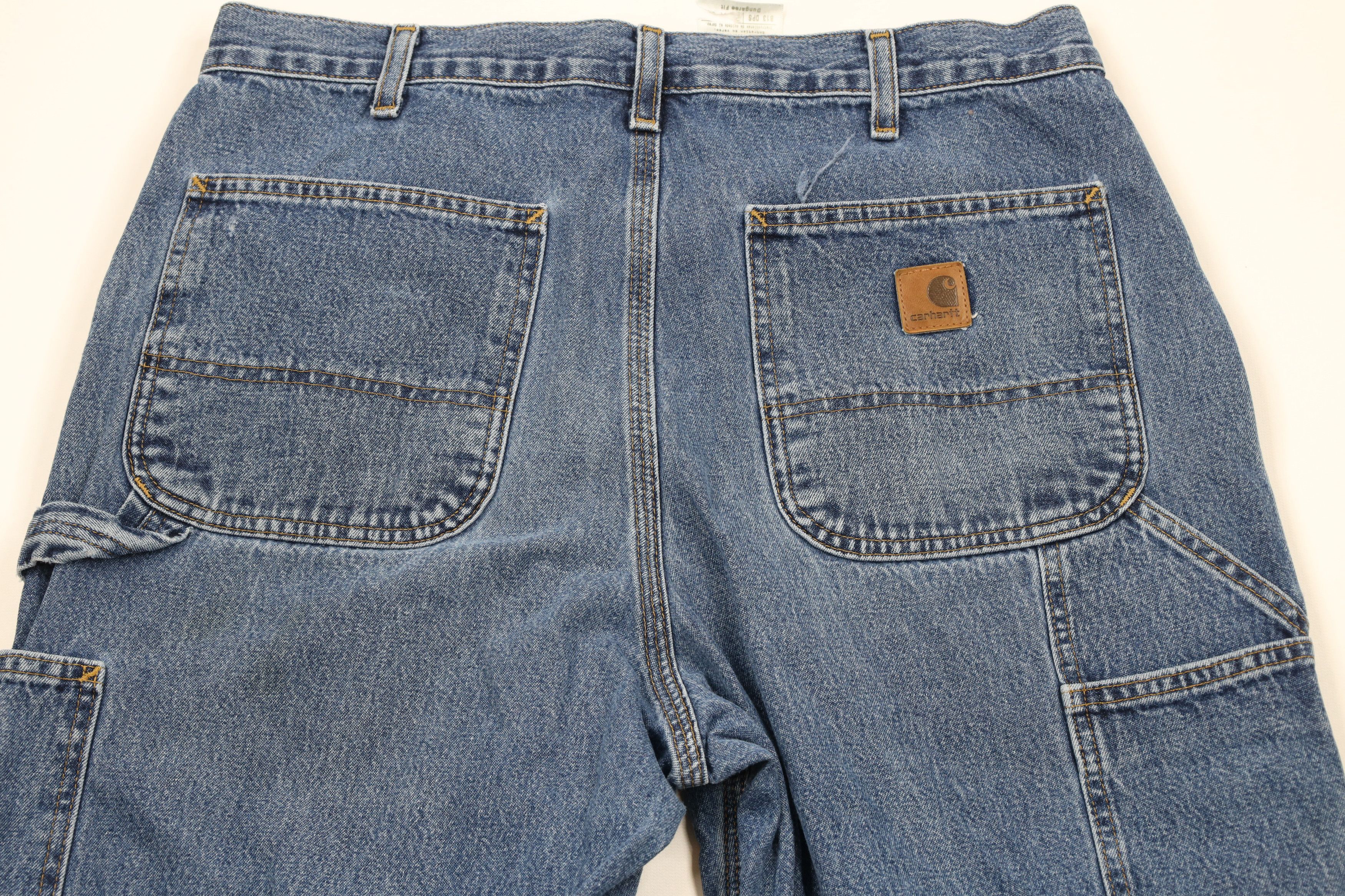 Carhartt × Vintage Vintage Carhartt Spell Wide Leg Dungaree Denim Jeans Blue Size US 32 / EU 48 - 9 Thumbnail
