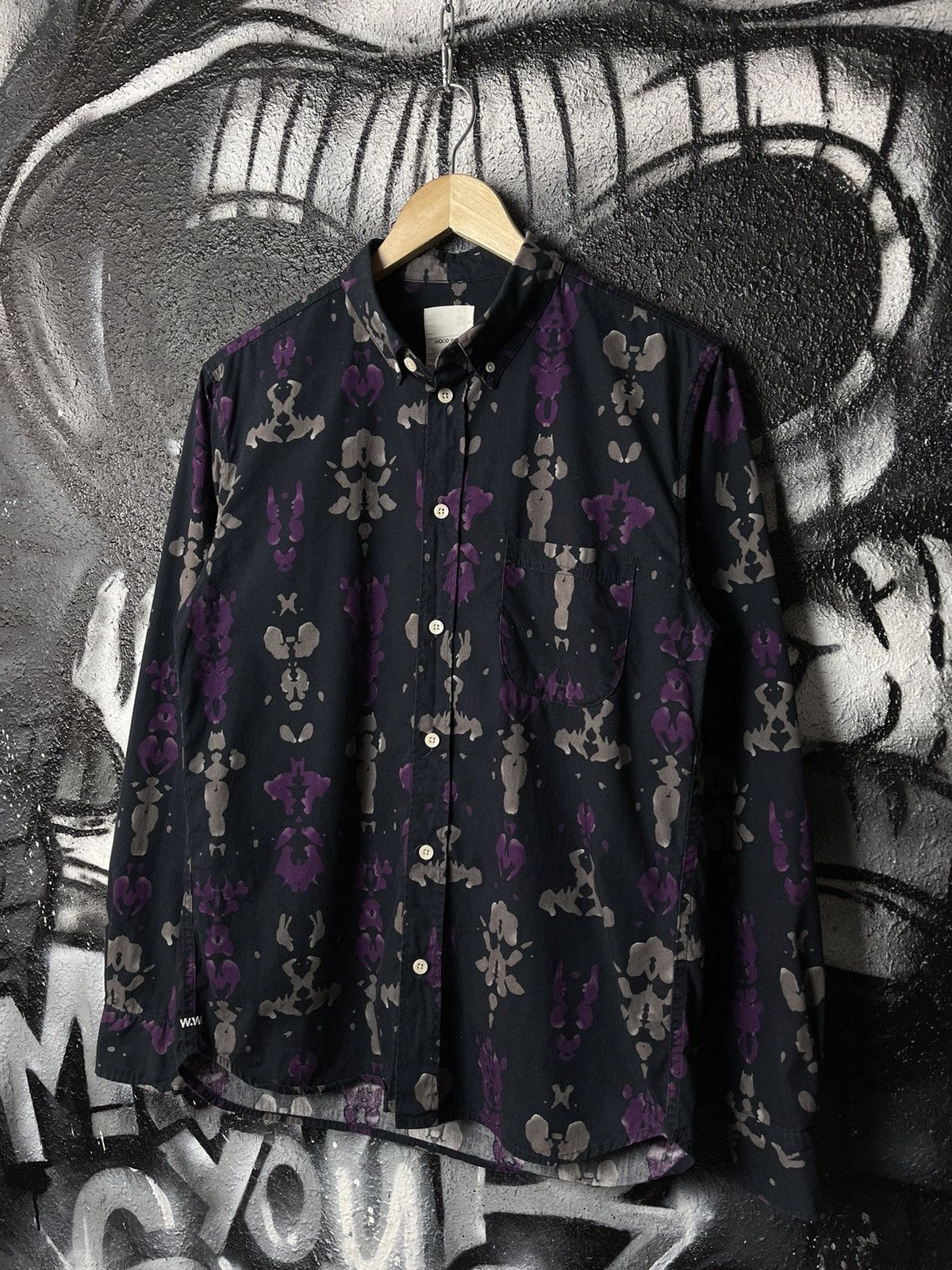 Japanese Brand × Wood Wood Wood Wood Rorschach Printed Button Up Shirt Men’s Size S Size US S / EU 44-46 / 1 - 1 Thumbnail