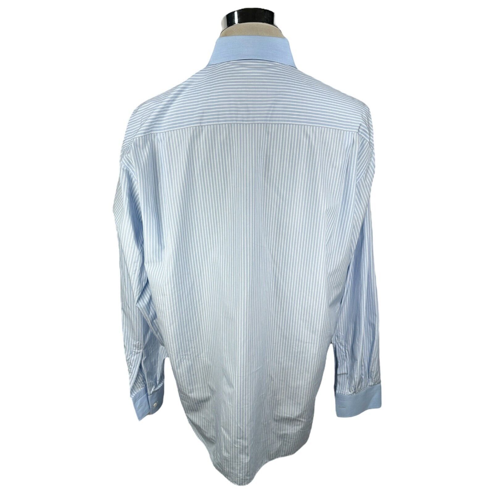 The Unbranded Brand Marol Bologna Dress Shirt Mens 43 17 Blue White Striped Size US L / EU 52-54 / 3 - 5 Thumbnail