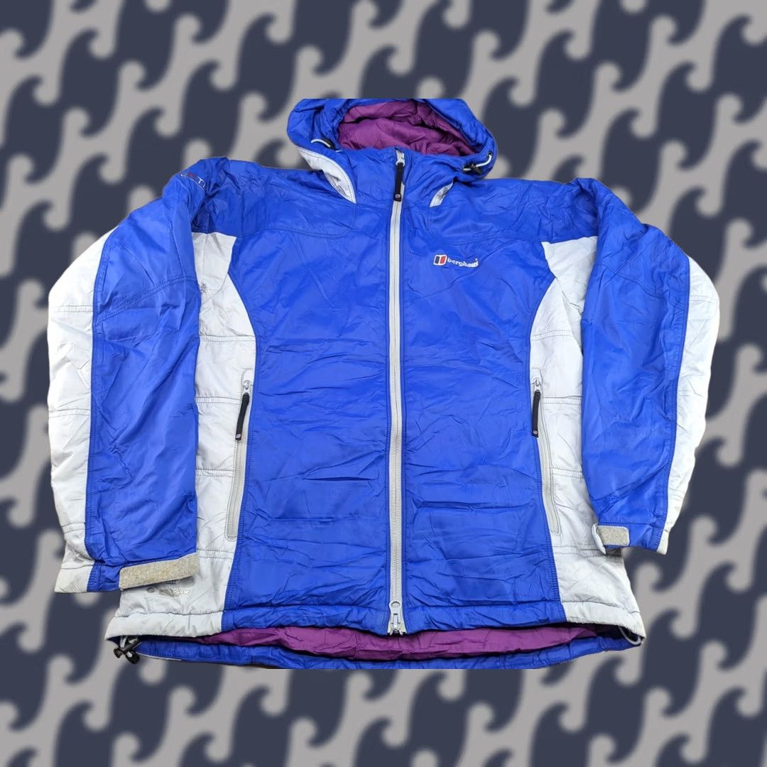 Berghaus Berghaus Extrem Womens Jacket Sz 12 Outdoor Hooded Primaloft Blue White Multicolor Water Resistant Full Zip Softshell Jacket Womens Size XL / US 12-14 / IT 48-50 - 1 Thumbnail