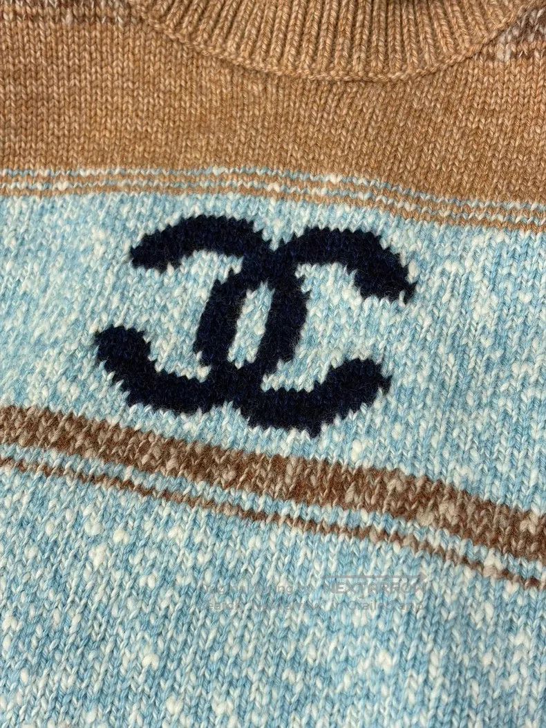 Chanel Chanel Ski card brown blue black three-colour sweater Size XS / US 0-2 / IT 36-38 - 4 Thumbnail