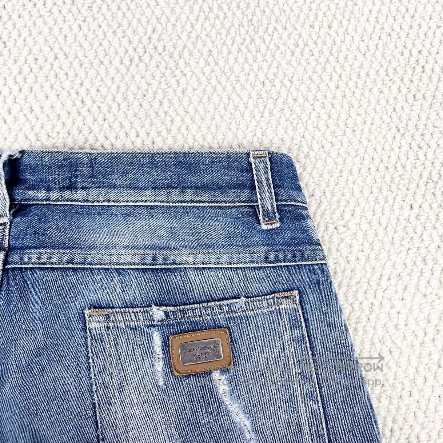 Dolce & Gabbana Dolce&Gabbana Natural Washed Distressed Logo Denim Pants. Size US 32 / EU 48 - 5 Thumbnail