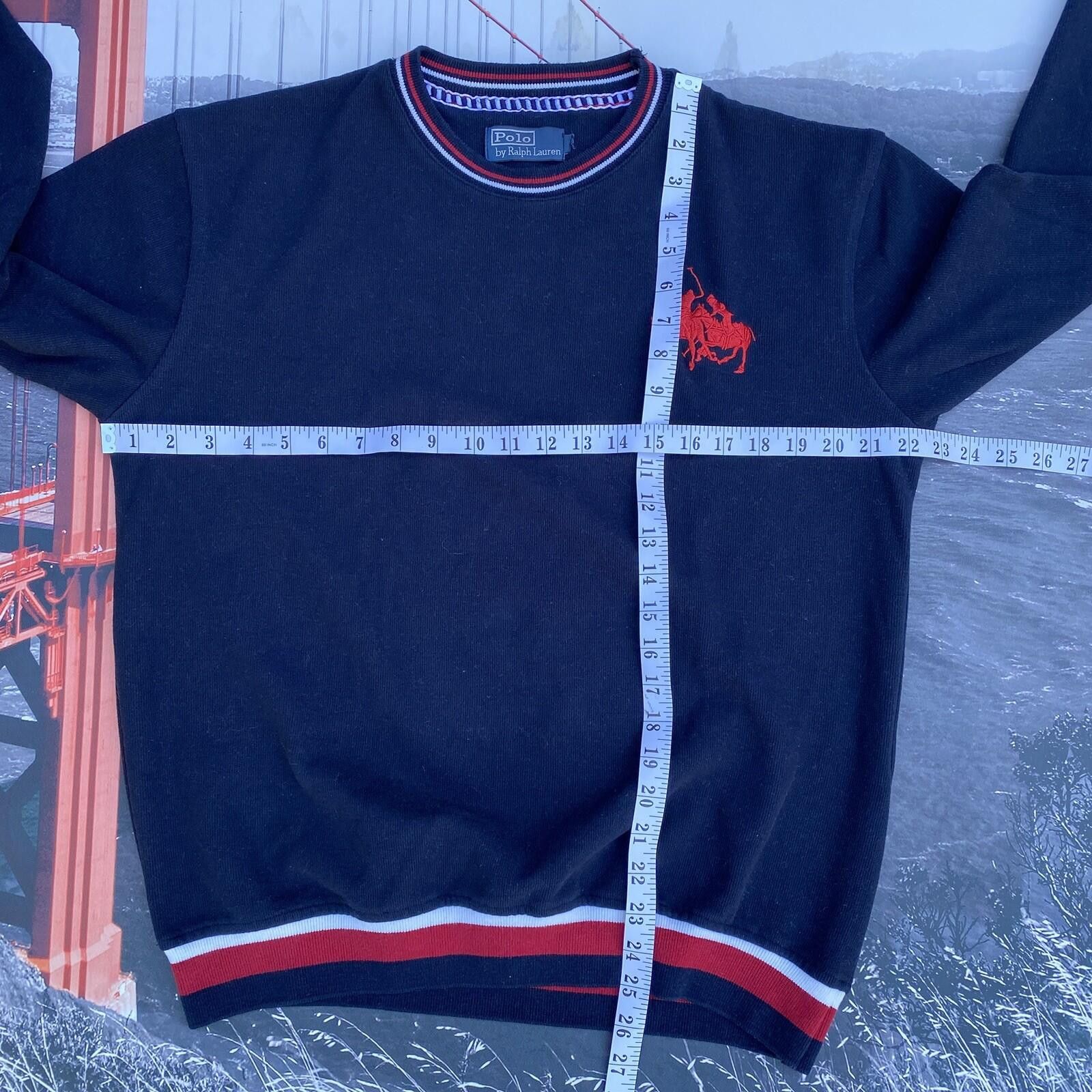 Polo Ralph Lauren VTG 90s Polo Ralph Lauren Blue Sweater Pony Mens M/L Striped Size US L / EU 52-54 / 3 - 8 Thumbnail