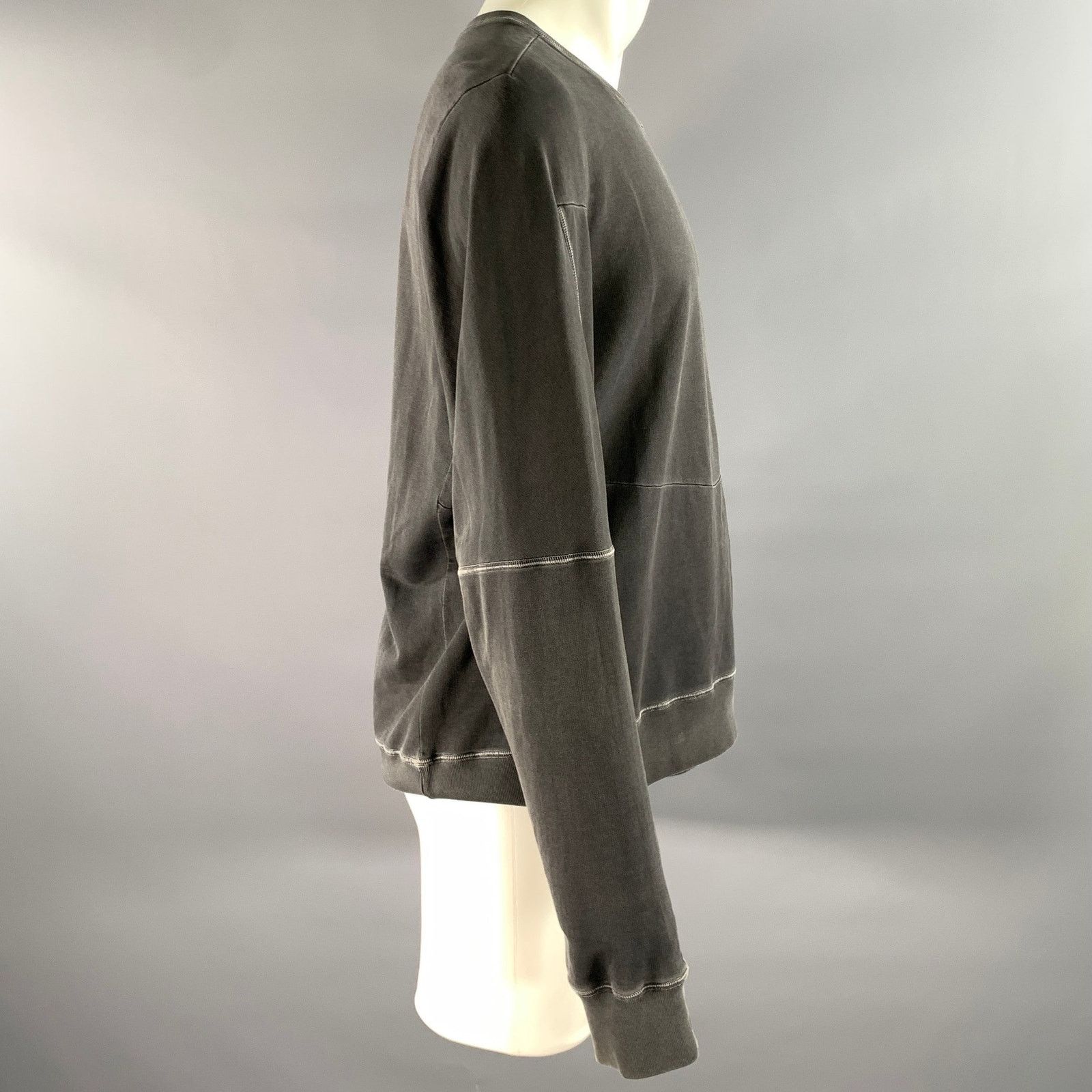 Acronym ACRONYM Size L Charcoal Wash Cotton Crew-Neck Sweatshirt Size US L / EU 52-54 / 3 - 2 Thumbnail