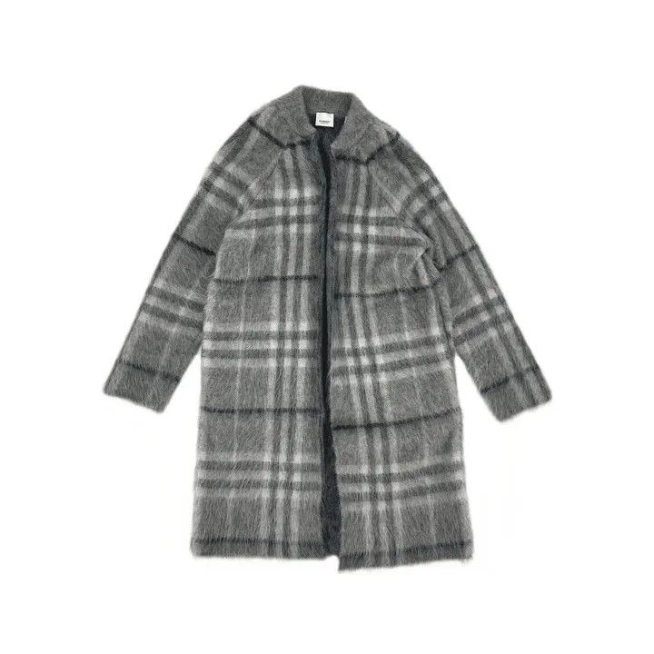 Burberry Burberry Gray Plaid Blend Mohair Sweater 0079 Size S / US 4 / IT 40 - 1 Thumbnail