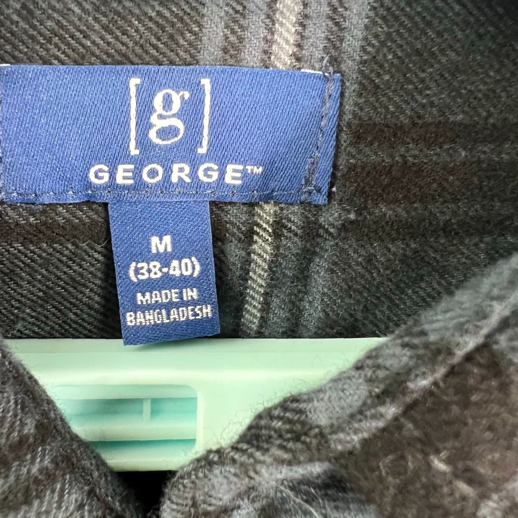 George George Mens Plaid Flannel Shirt Size M Long Sleeve Casual Workwear Autumn Winter Black Gray Size US M / EU 48-50 / 2 - 5 Thumbnail