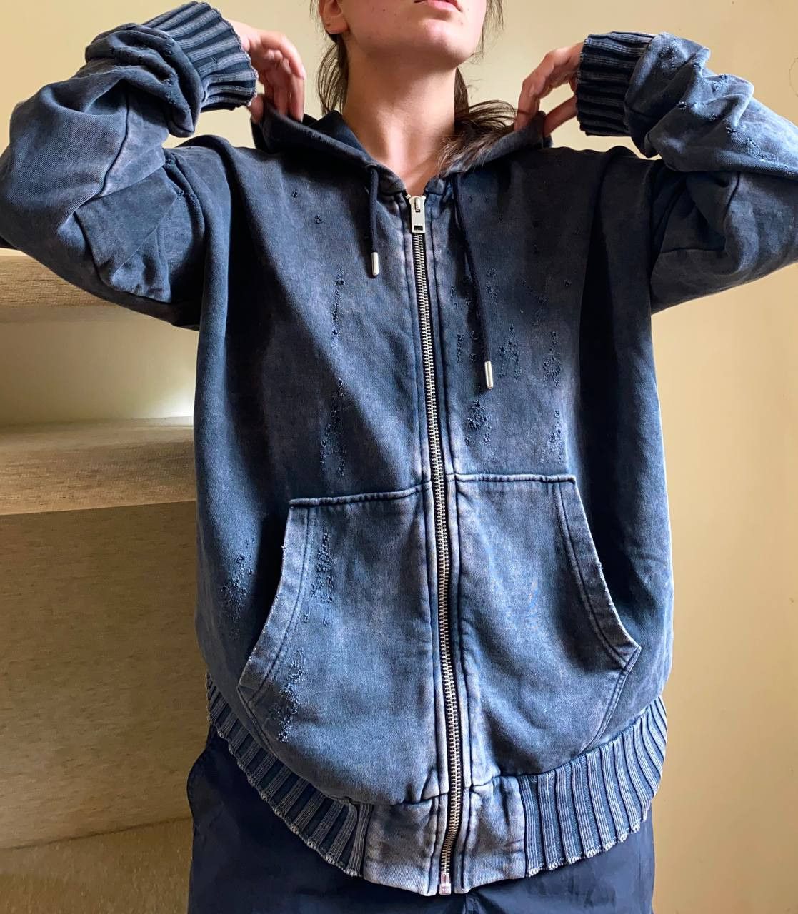 Diesel Diesel opium faded destroyed zip hoodie | Grailed