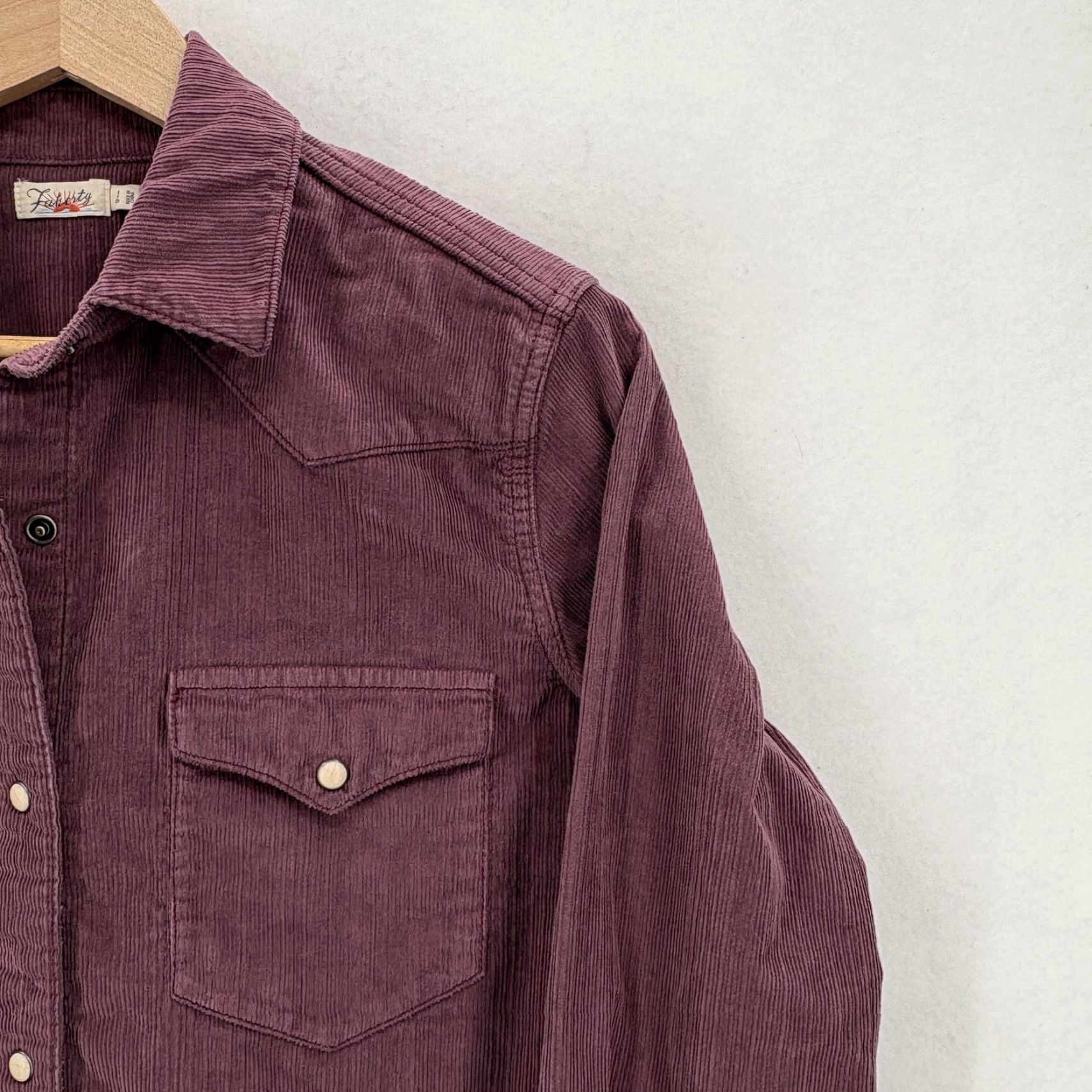 Faherty VINTAGE Faherty Stretch Cord Western Shirt Womens Small Catawba Grape Corduroy Cowboy Size S / US 4 / IT 40 - 2 Thumbnail