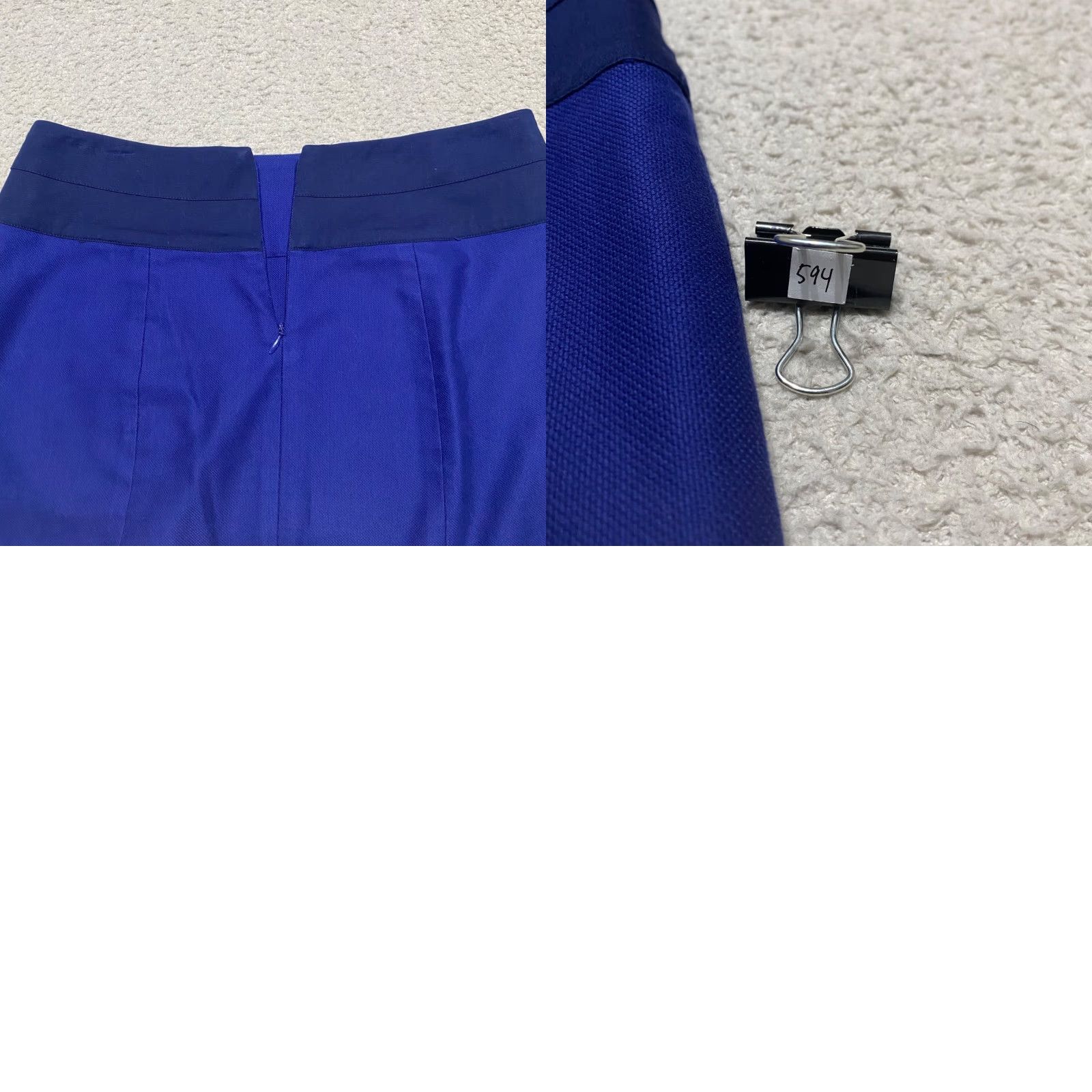 Vintage Cabi Skirt Women 4 Solid Blue Short Straight Pencil Cotton Spandex Zipper Business Size 27" / US 4 / IT 40 - 8 Thumbnail