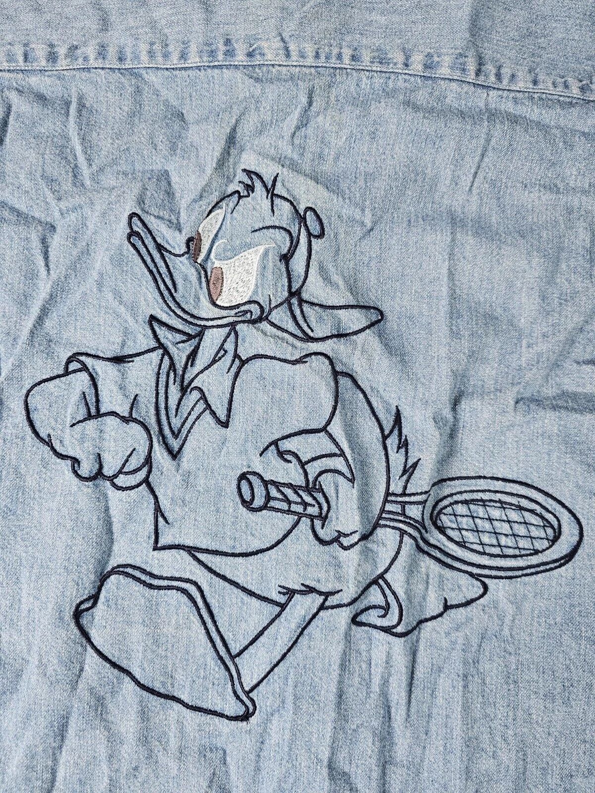 Other 90s Disney Paris Donald Duck Embroidered Denim Shirt L 90s Size US L / EU 52-54 / 3 - 3 Thumbnail