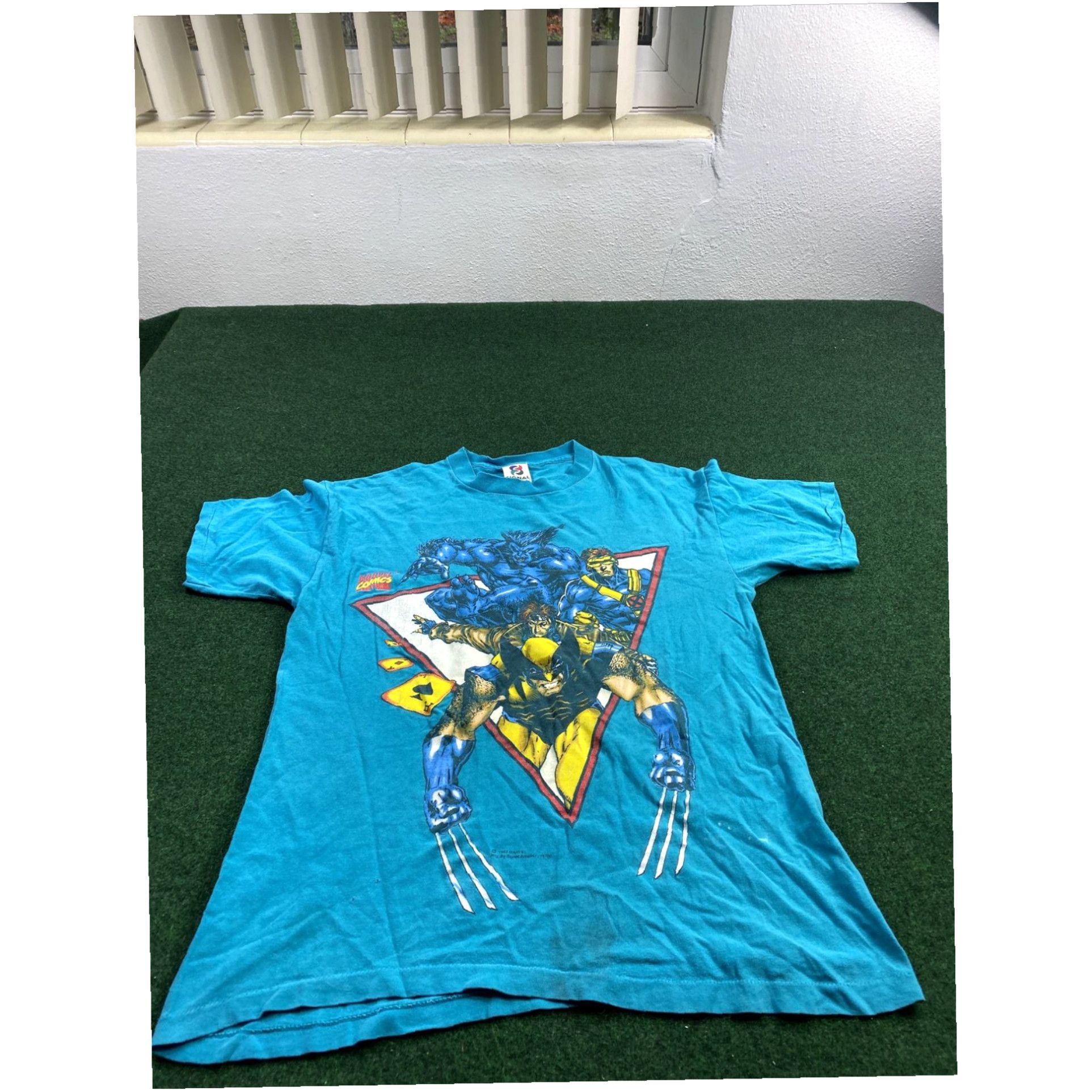 Vintage Wolverine T Shirt Marvel 1993 blue Size m Color Single Stitch USA Made