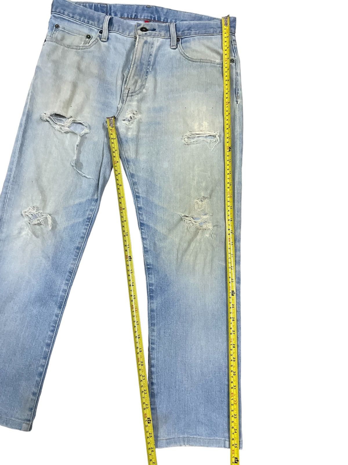 Jun Takahashi Japanese Streetwear Blue Wash Ripped Distressed Style Jeans Size US 32 / EU 48 - 12 Thumbnail