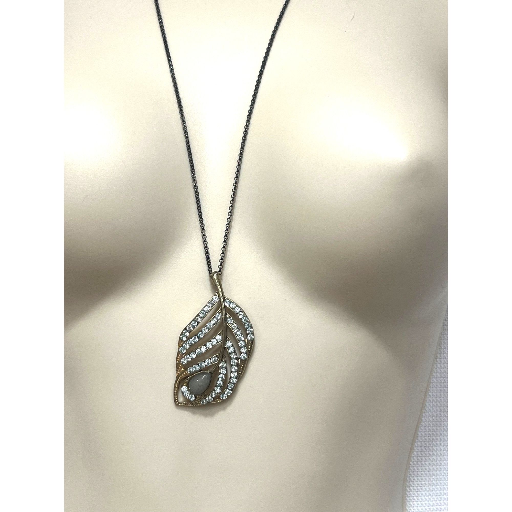 Other Crystal Leaf Gold-tone Pendant Necklace, 14" drop Size ONE SIZE - 8 Thumbnail