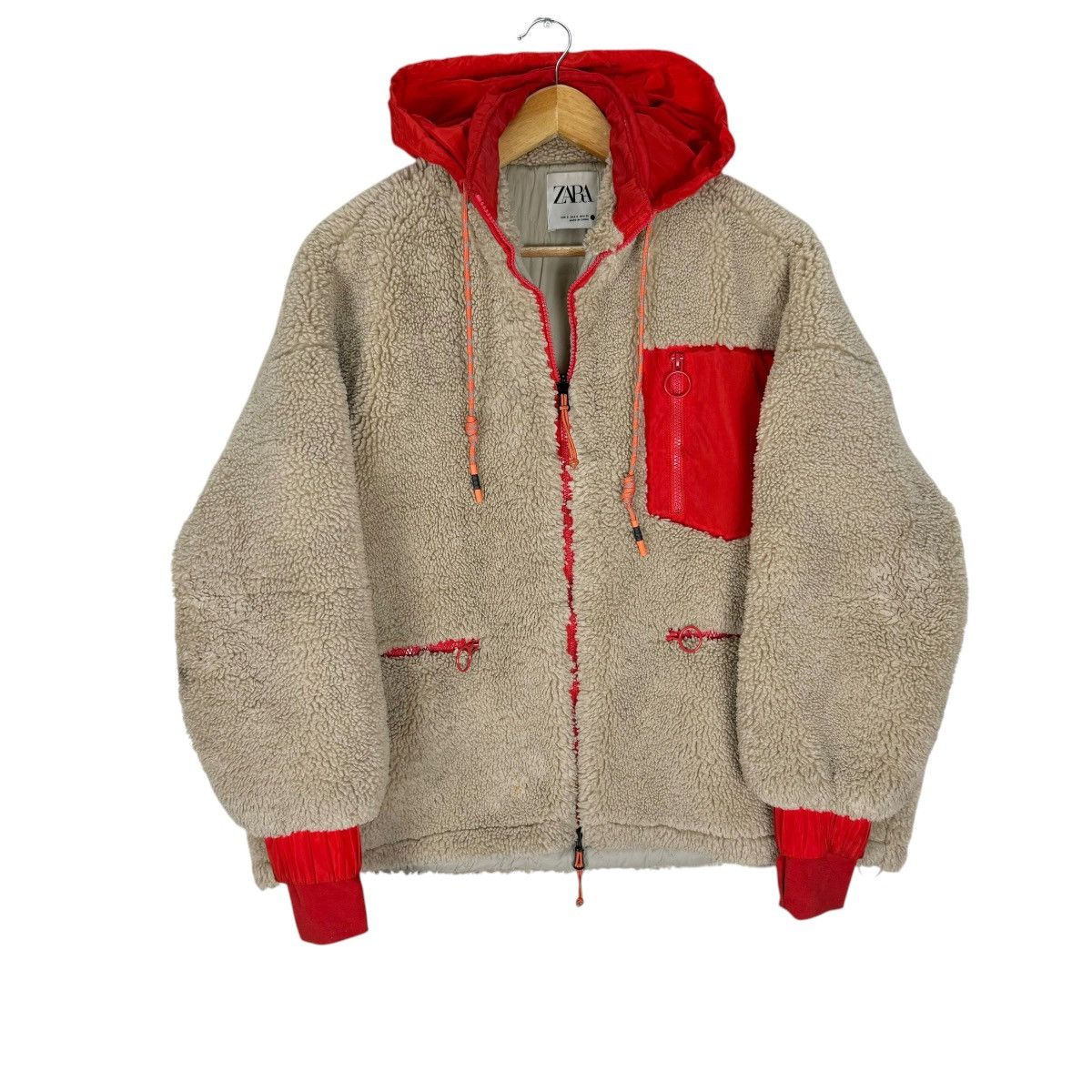 Japanese Brand × Zara ☀️ZARA DEEP PILE RETRO FLEECE HOODIE JACKET Size S / US 4 / IT 40 - 2 Thumbnail
