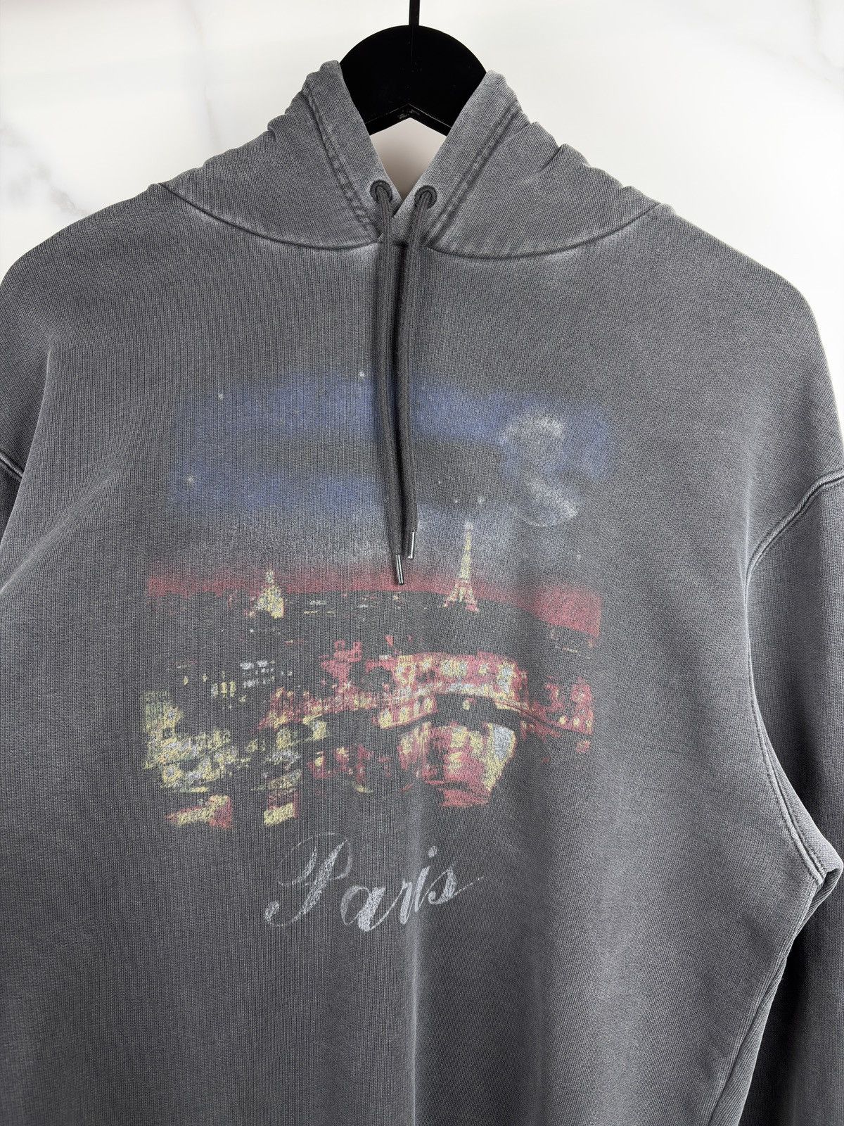 Balenciaga FW17 Balenciaga Paris Tourist Souvenir Hoodie Faded Gray Size US S / EU 44-46 / 1 - 4 Thumbnail