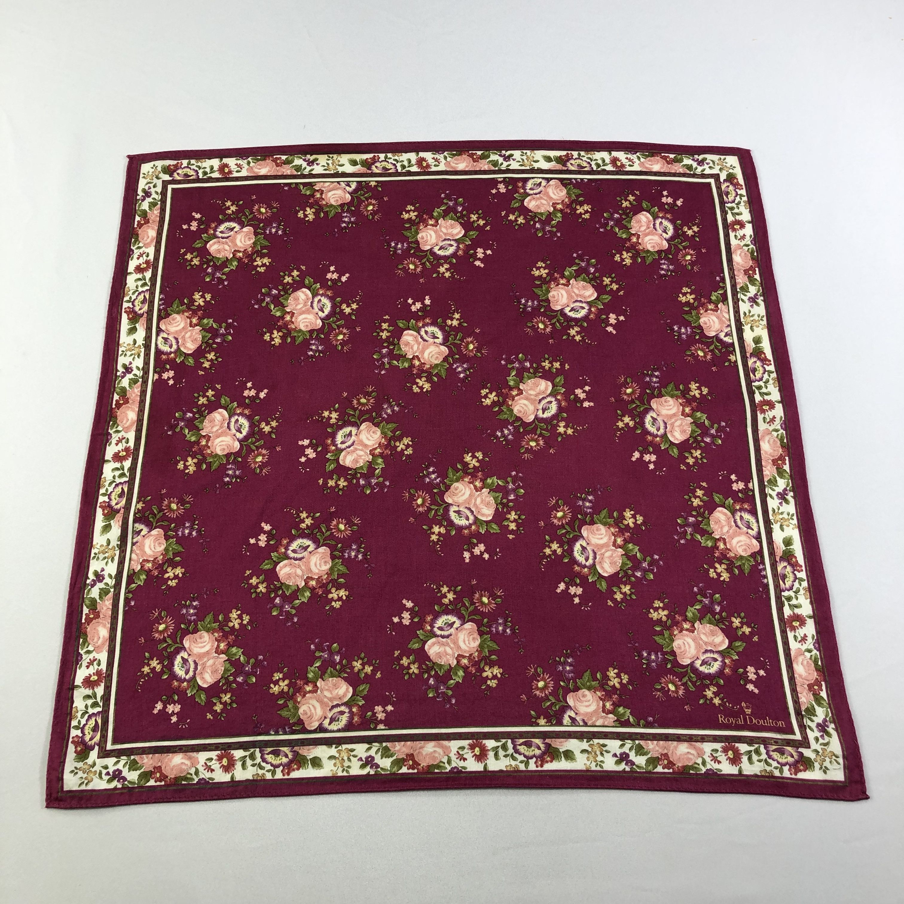 Vintage Royal Doulton Floral Handkerchief Neckerchief Bandana H2064 Size ONE SIZE - 2 Thumbnail