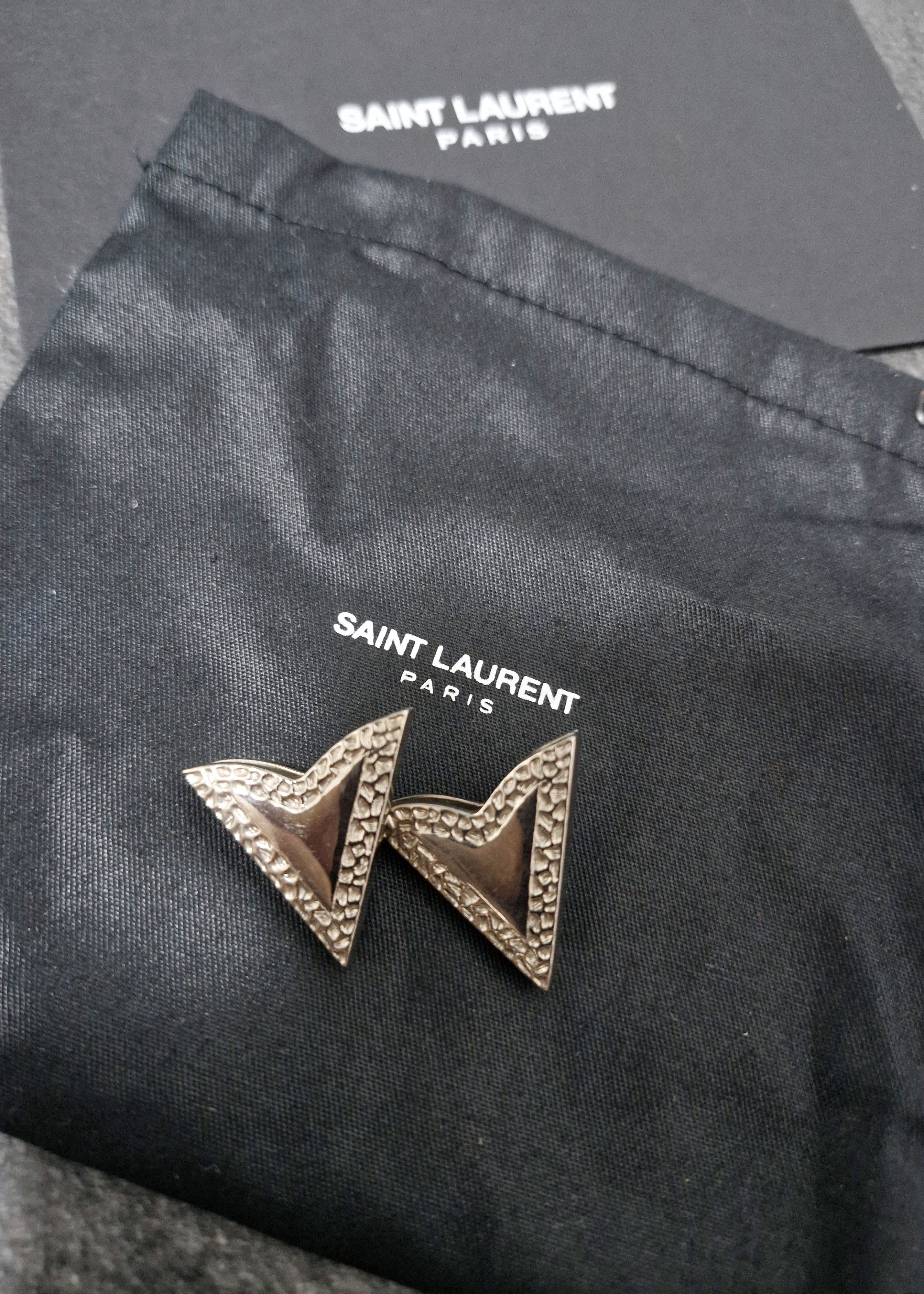 Saint Laurent Paris SS14 Silver Shirt Collar Tip Cuff Size ONE SIZE - 2 Thumbnail