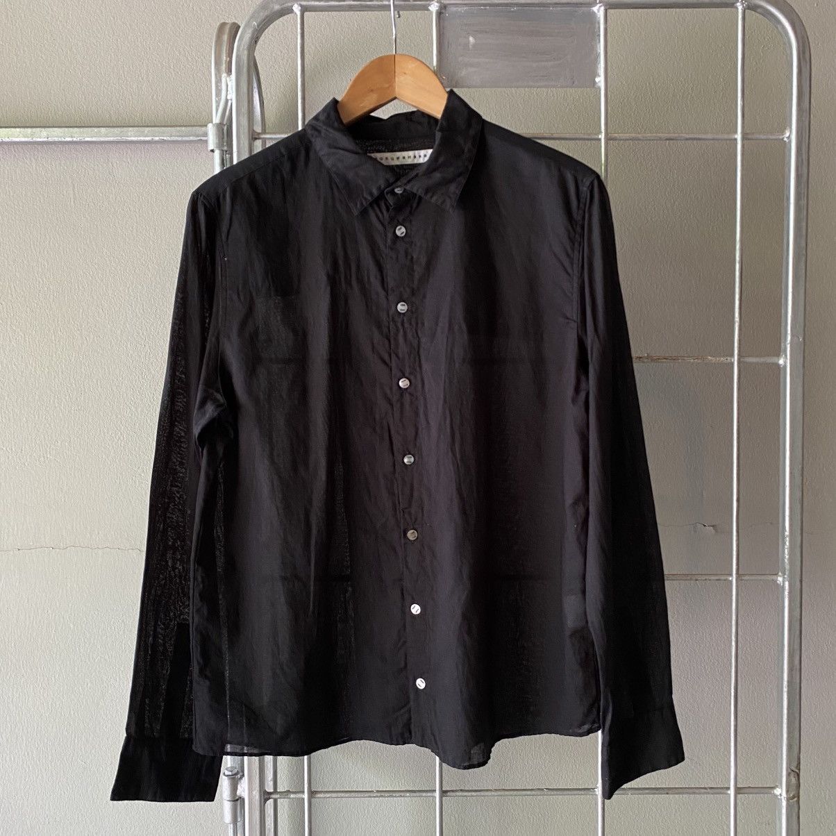 Issey Miyake × Japanese Brand Sunao kuwahara Sheer Black Long Sleeve Shirt Size M / US 6-8 / IT 42-44 - 18 Thumbnail