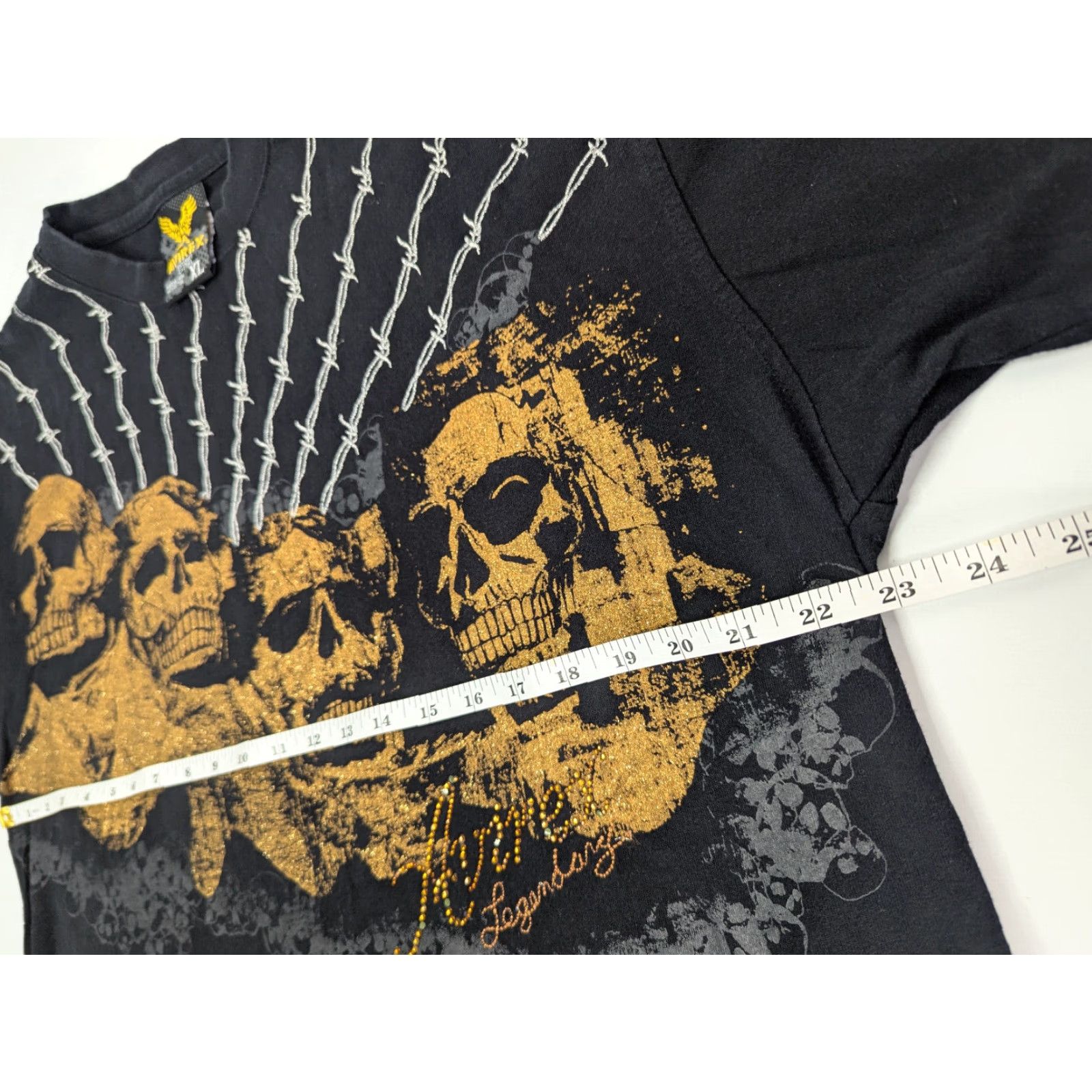 Avirex Avirex T-Shirt Mens Short Sleeve Black XL with Silver Embroidery Skulls Rushmore Size XL Size US XL / EU 56 / 4 - 6 Thumbnail