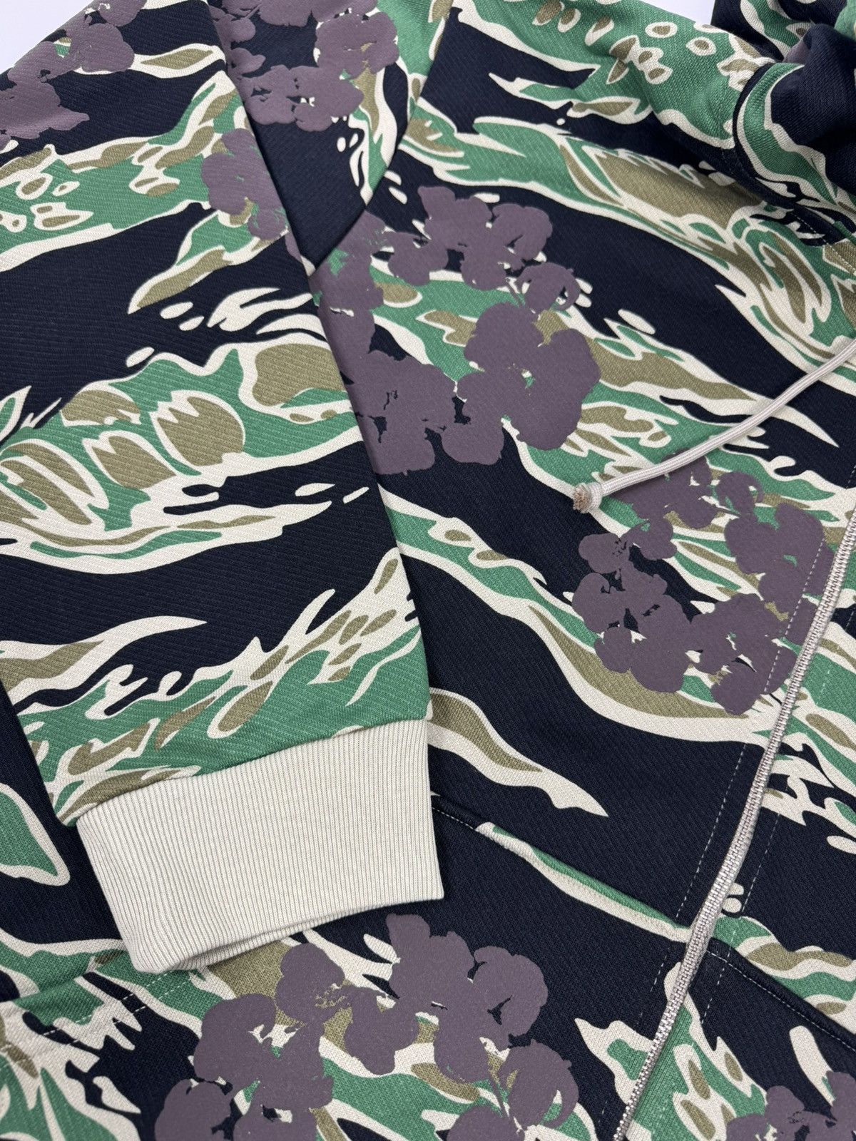 DENIM TEARS Green Camouflage Zip Hoodie Size US L / EU 52-54 / 3 - 3 Thumbnail
