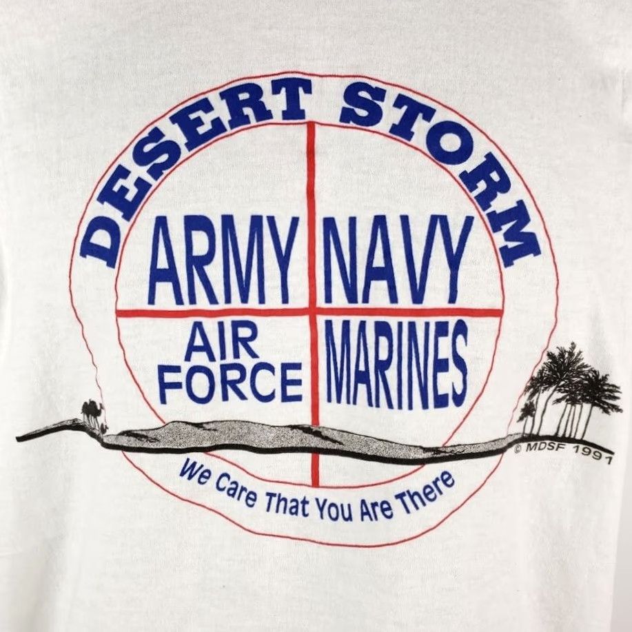 Vintage VINTAGE Operation Desert Storm T Shirt Mens Size Medium White 90s Made In USA Size US M / EU 48-50 / 2 - 3 Thumbnail