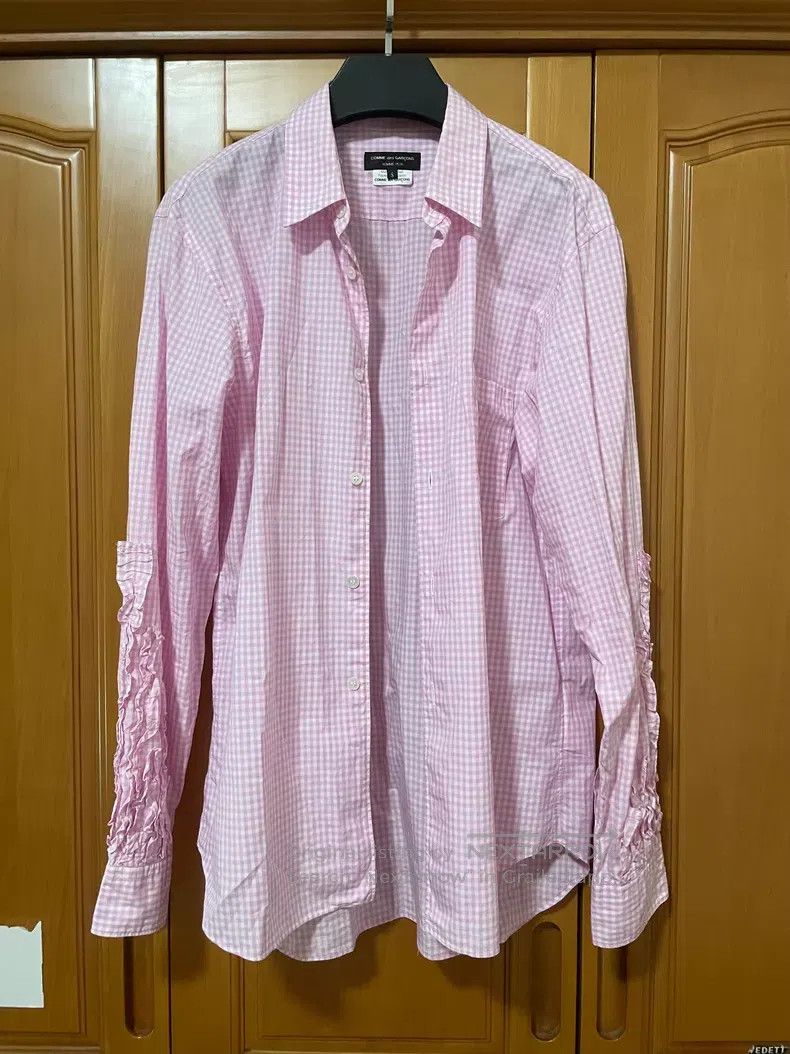 Comme des Garcons Comme des Garcons Pink gingham lace shirt Size US M / EU 48-50 / 2 - 1 Thumbnail