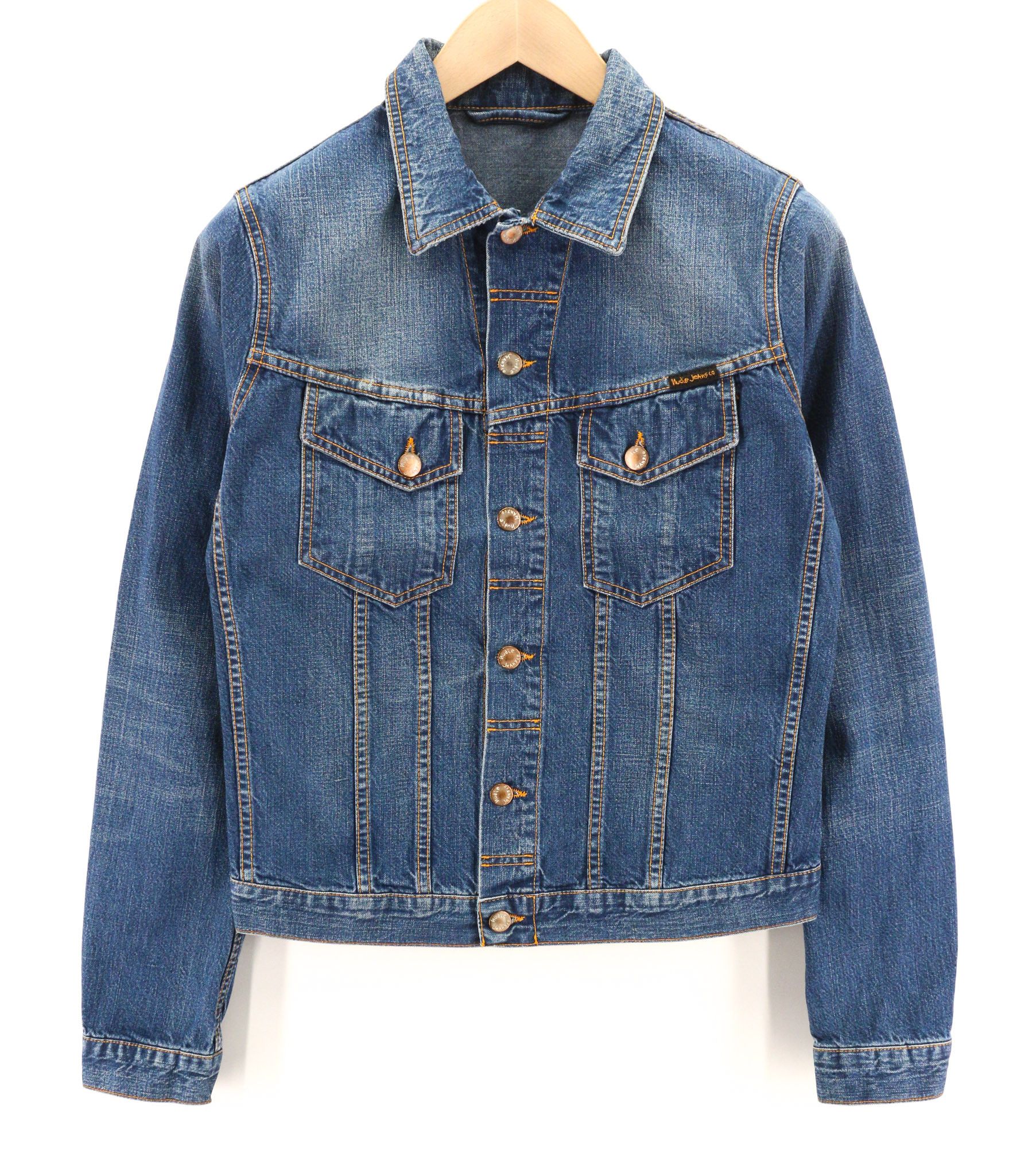 Nudie Jeans TERRY WORN IN S Blue Faded Cotton Unlined Jacket 80779 Size US S / EU 44-46 / 1 - 1 Thumbnail