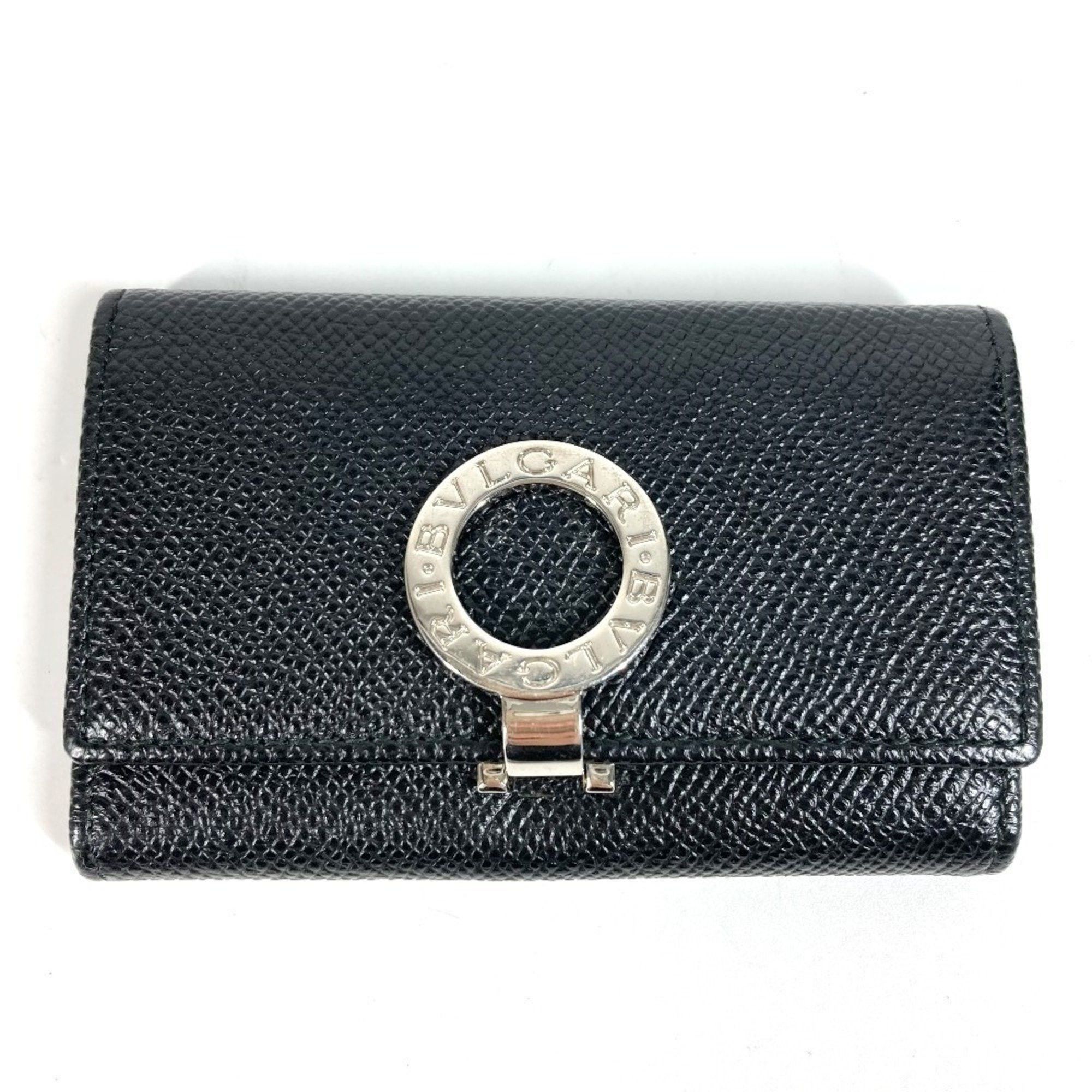 Bvlgari Bvlgari 6-ring logo key case, leather, black, for men and women. Size ONE SIZE - 1 Thumbnail