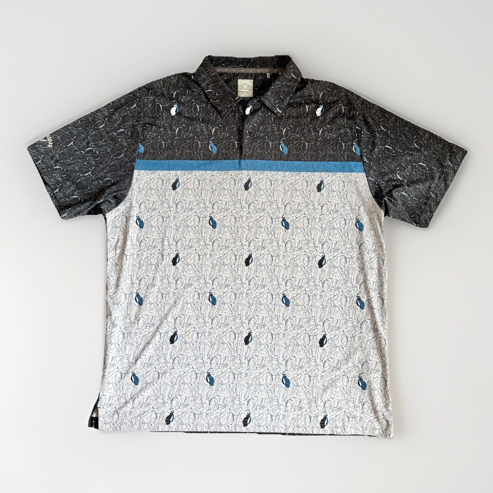 Callaway Callaway Mens XL Opti Dri All Over Print Swing Golf Polo Size US XL / EU 56 / 4 - 1 Thumbnail