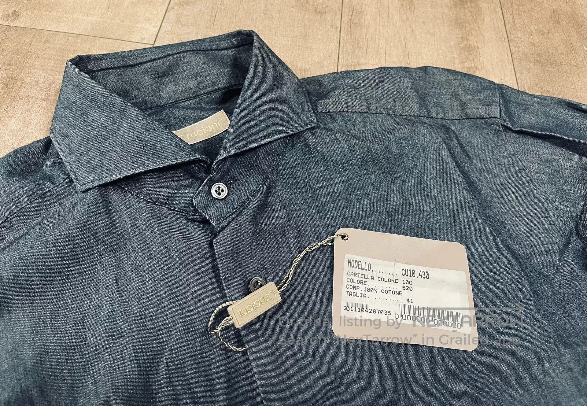 Cruciani Cruciani French Collar Denim Shirt. Size US M / EU 48-50 / 2 - 1 Thumbnail