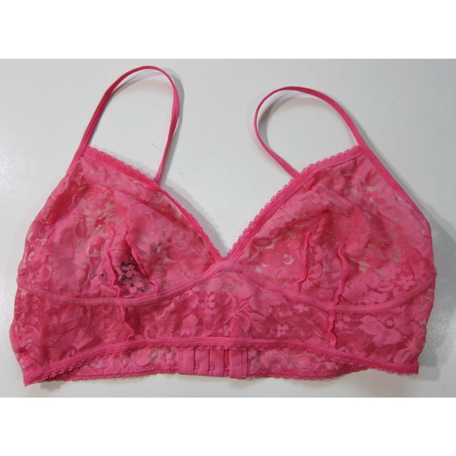 Vintage INC International Concepts Pink Lace Spaghetti Strap Bralette Bra Women Large Size ONE SIZE - 5 Thumbnail