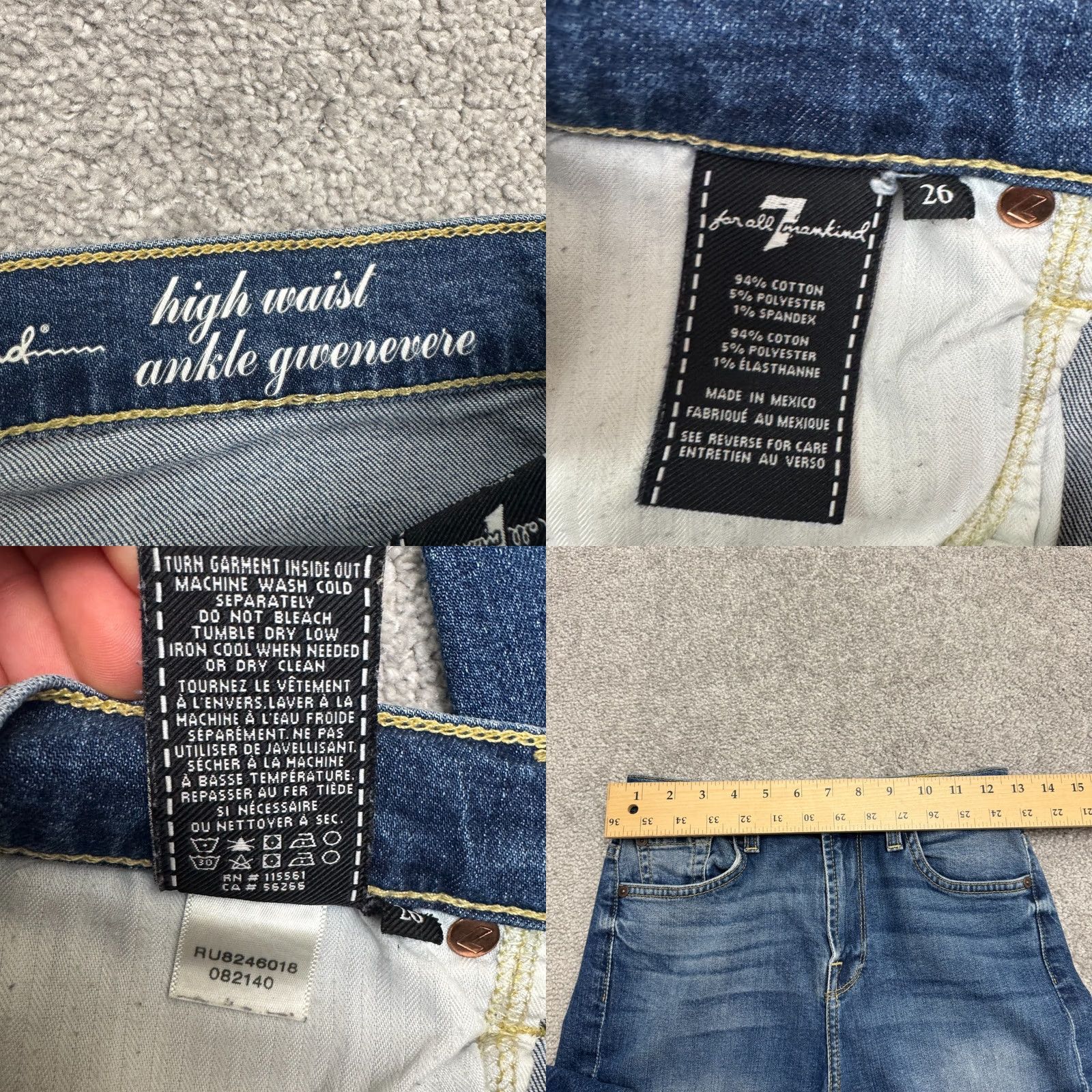 7 For All Mankind 7 For All Mankind Jeans Womens 26 Skinny Denim Blue Ankle High Waist Size 26" / US 2 / IT 38 - 8 Thumbnail