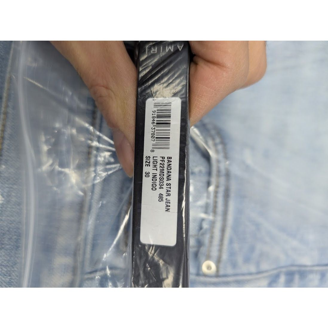 Amiri o1rshd1 Bandana Star Jean Denim Pants Jeans in Light Indigo Size US 30 / EU 46 - 22 Thumbnail