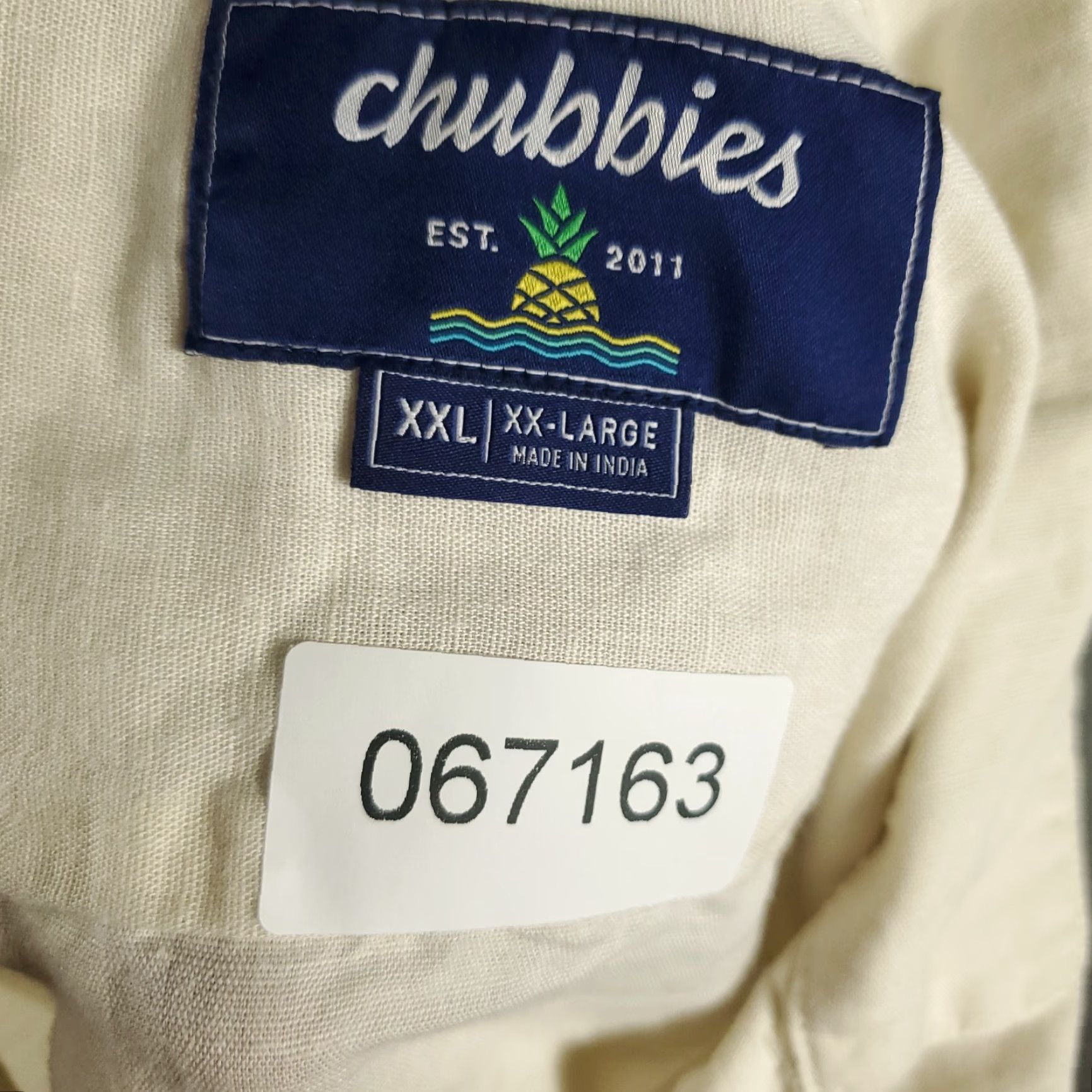 Chubbies Chubbies Shirt Mens 2XL Beige Camp Collar Linen Cotton Button Up Size US XXL / EU 58 / 5 - 7 Thumbnail